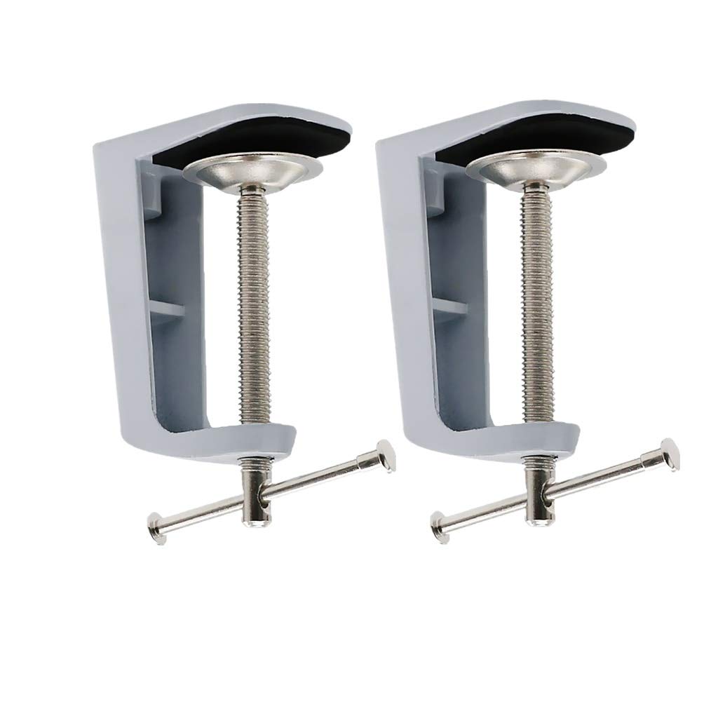 Ochoos 2-Pack Adjustable Metal Desk Clamp Lamp Holder - White | Secure Lighting for Home Office, Study Table & Workspace | Durable Clip-On Lamp Stand for Reading, Crafting & Computer Work