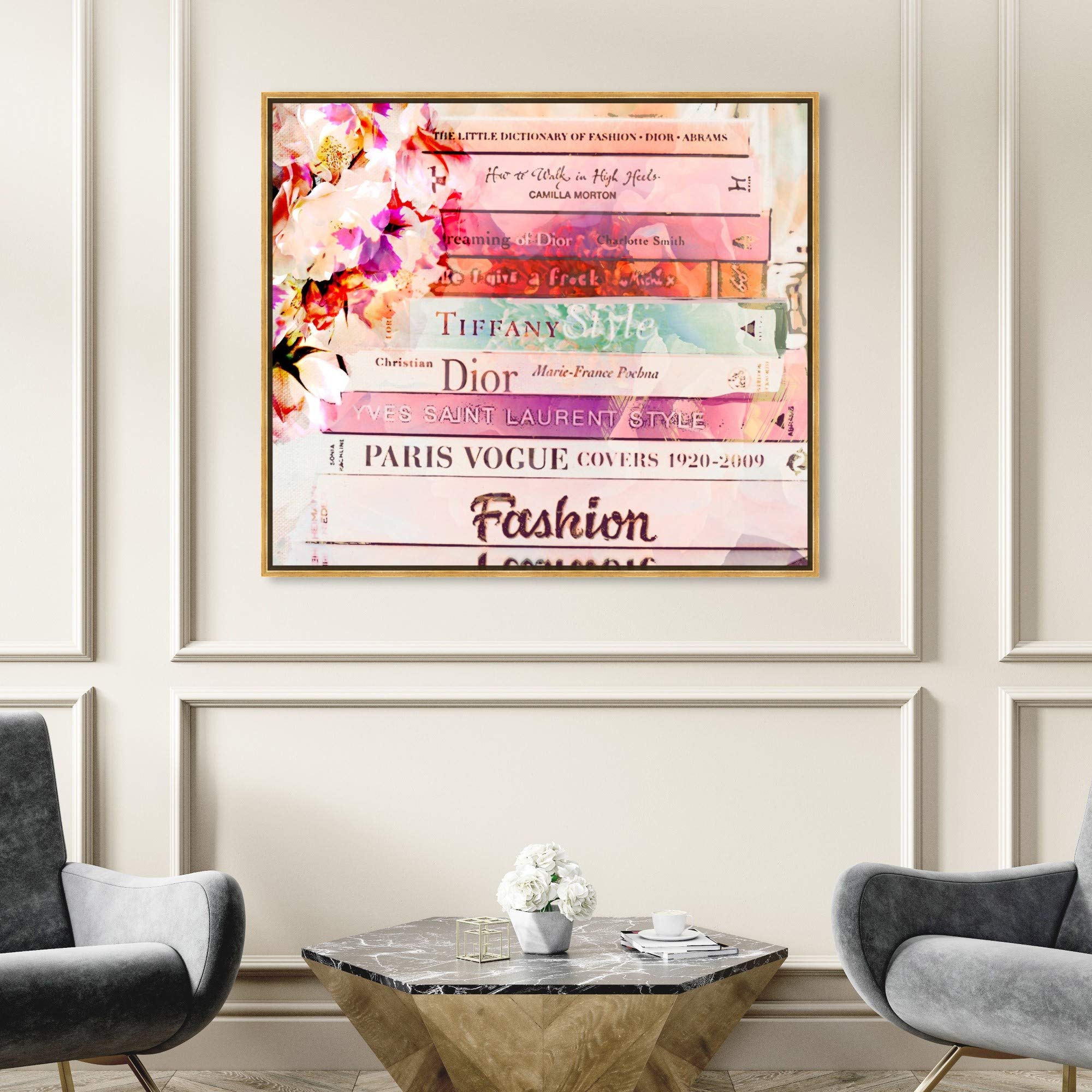 Romantica Spring Pink Framed Wall Art Canvas Print - 45x36 Inch Fashion & Glam Home Décor by Oliver Gal Artist Co. - Perfect for Living Room, Bedroom & Office Decor