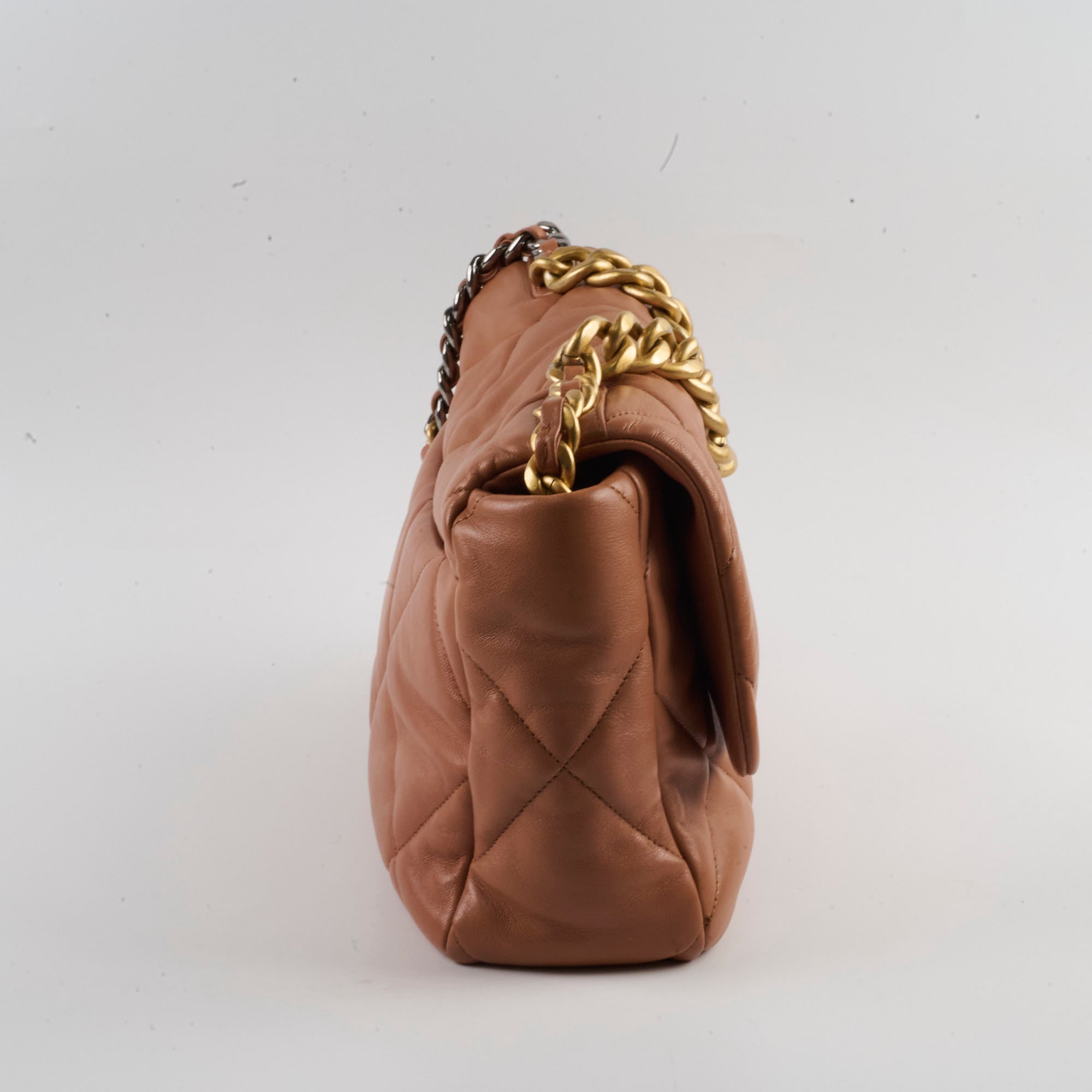 Chanel 19 Medium Bag in Caramel Lambskin Leather - Luxury Designer Handbag for Women, Perfect for Work, Travel & Everyday Use
