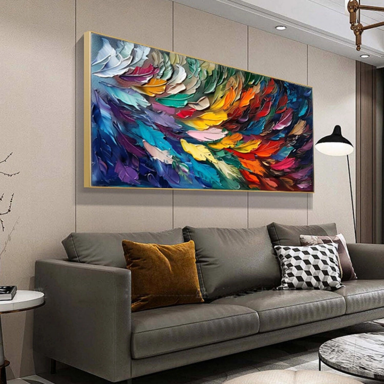 Abstract Painting #AB 312 - Modern Wall Art for Living Room, Bedroom & Office Decor | Large Canvas Artwork for Home & Commercial Spaces