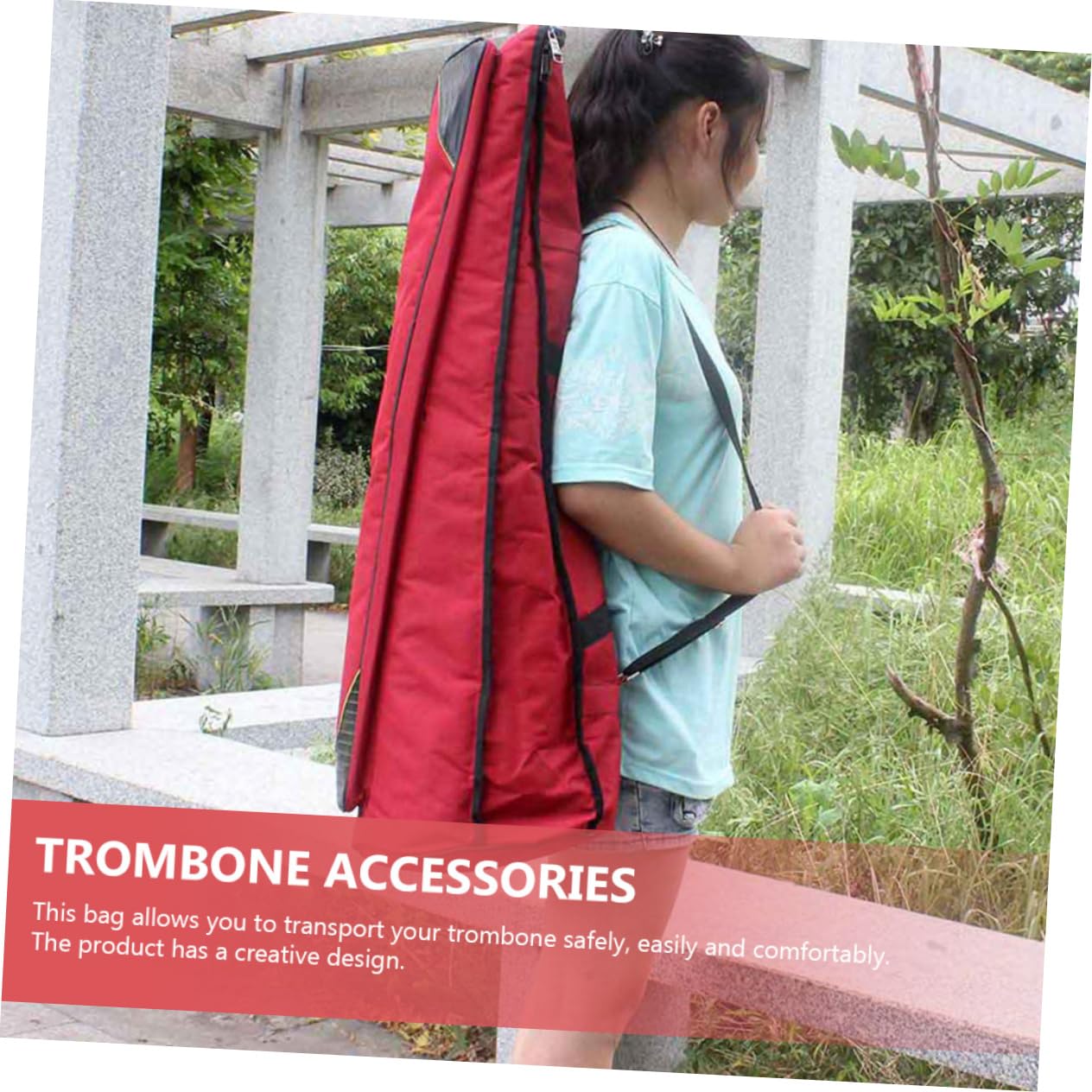 SUPVOX Tenor Trombone Case - Portable Trombone Travel Bag with Oxford Cloth, Durable Carrying Case & Storage Backpack for Musical Instruments | Perfect for School Bands, Music Lessons & Professional Performances