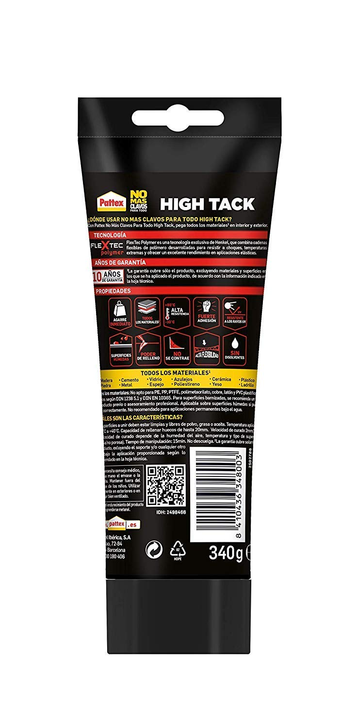 Pattex No More Nails Heavy Duty Construction Adhesive - 2498466 - Strong Bonding Solution for Wood, Metal, Ceramic & More | Perfect for Home Repairs, DIY Projects & Construction Work