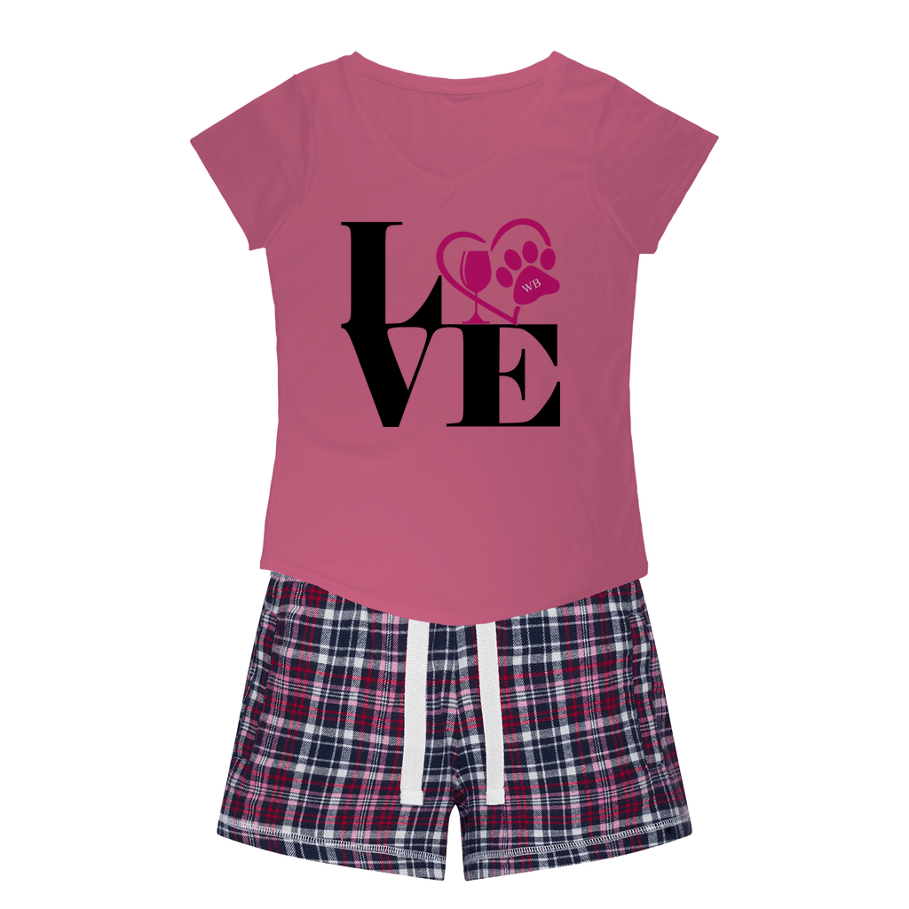Pink Tee / Navy Short