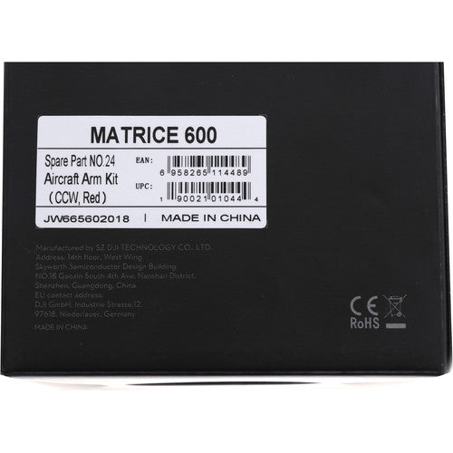 DJI Matrice 600 Part 24 Counter-Clockwise (CCW) Aircraft Arm Kit - Red | Drone Replacement Part for Aerial Photography & Professional Filming