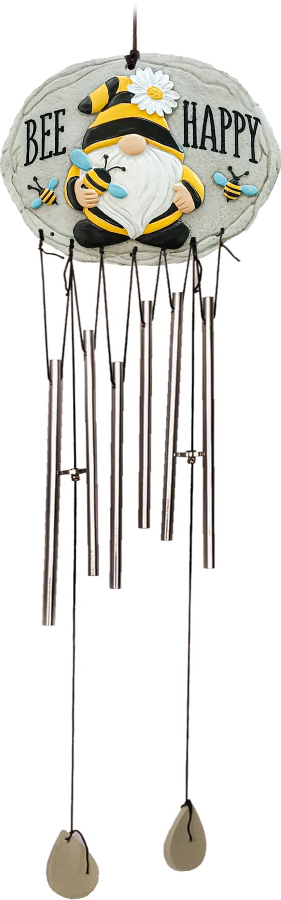 Spoontiques Bee Gnome Wind Chime - Outdoor Garden Decor, Handcrafted Metal Wind Chimes for Patio, Yard & Backyard - Unique Decorative Gift for Home & Garden Lovers (2987) | Perfect for Porch, Balcony & Outdoor Relaxation