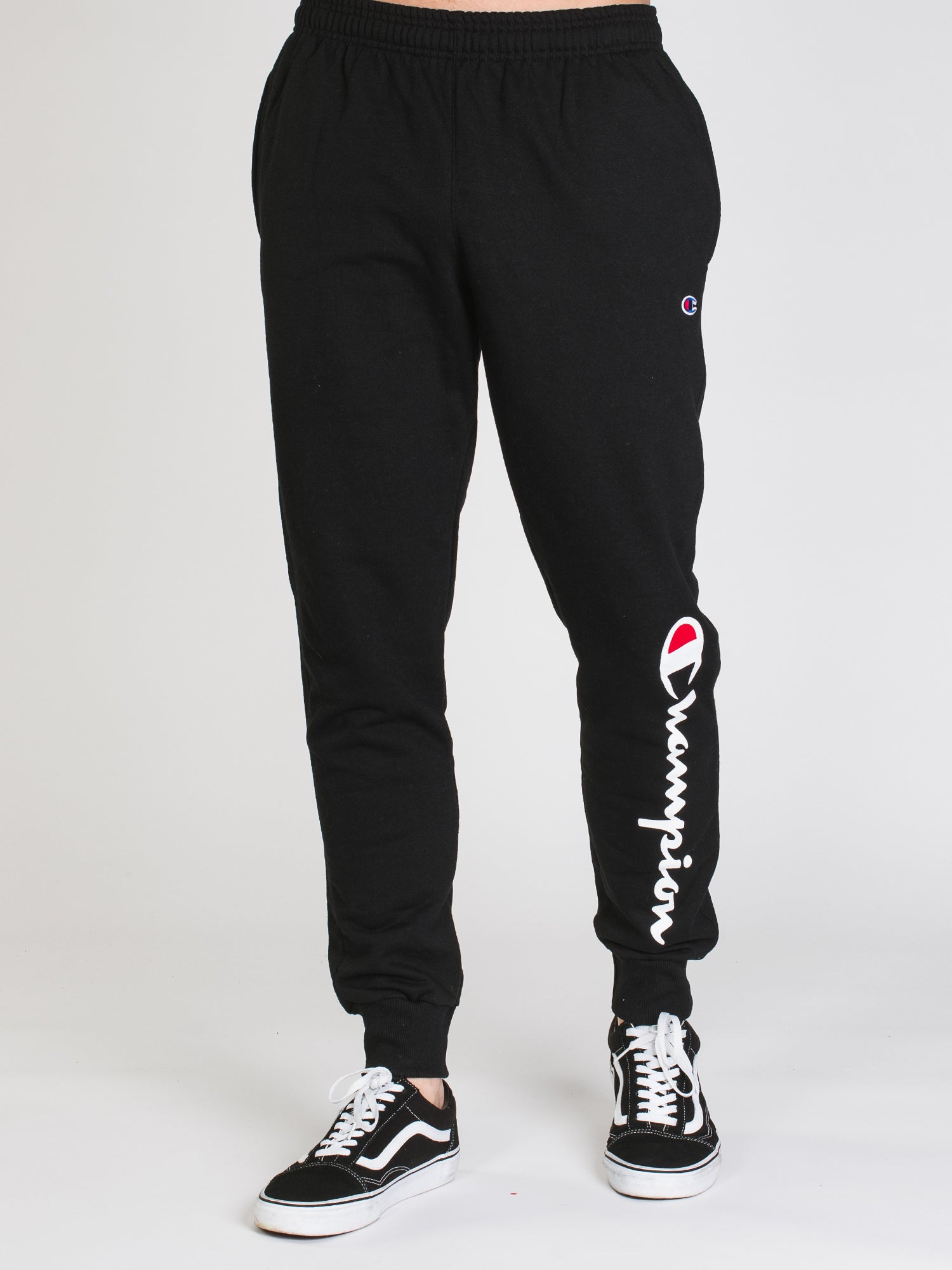 Champion Powerblend Graphic Script Jogger Pants - Men's & Women's Comfortable Fleece-Lined Sweatpants for Running, Lounge & Workout - Clearance Sale