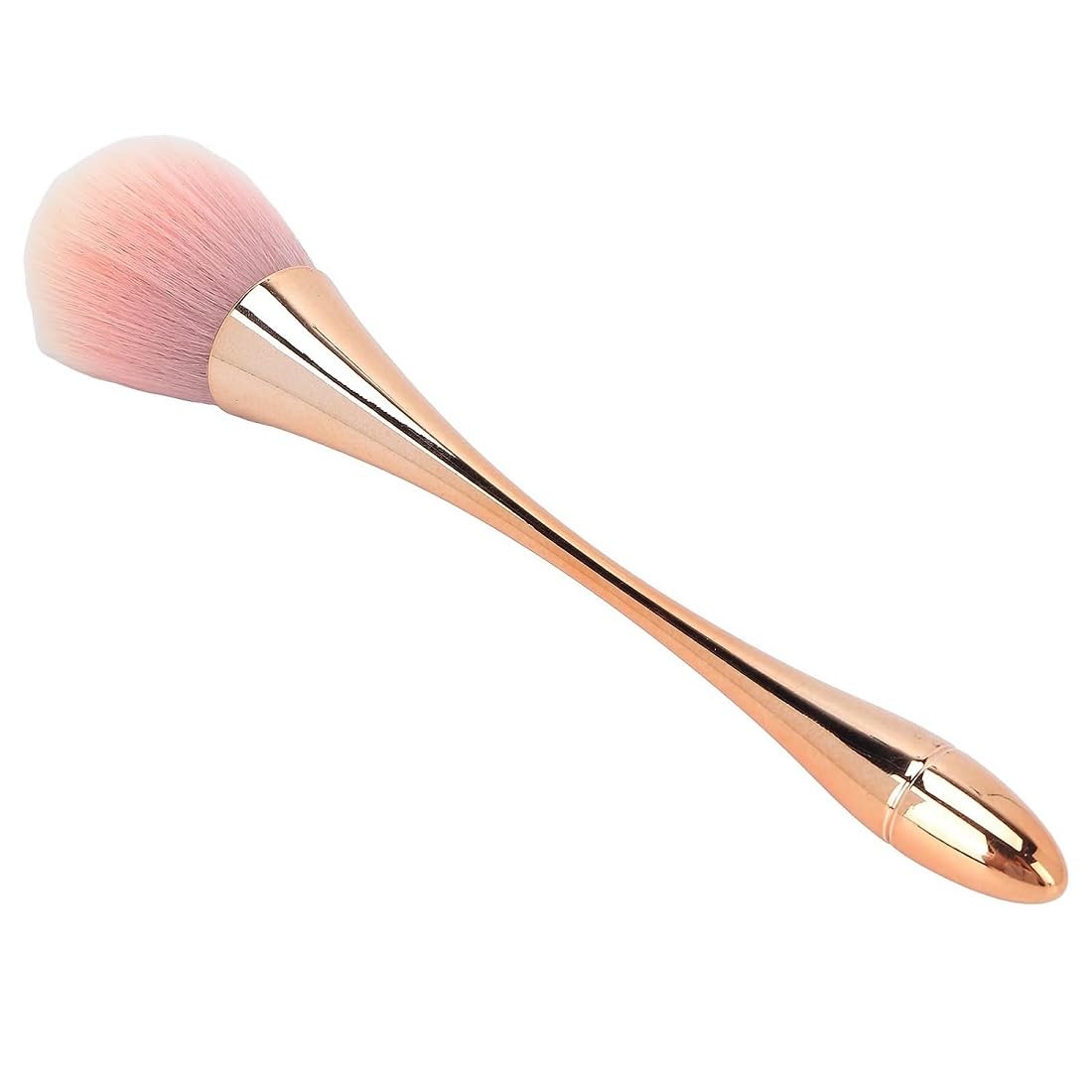 Beautiflame 1PC Nail Dust Cleaning Brush & 1PC Soft Foundation Brush Set - Golden Manicure Tools for Nail Art Powder Removal & Makeup Application | Perfect for DIY Nail Salon & Professional Makeup Artists