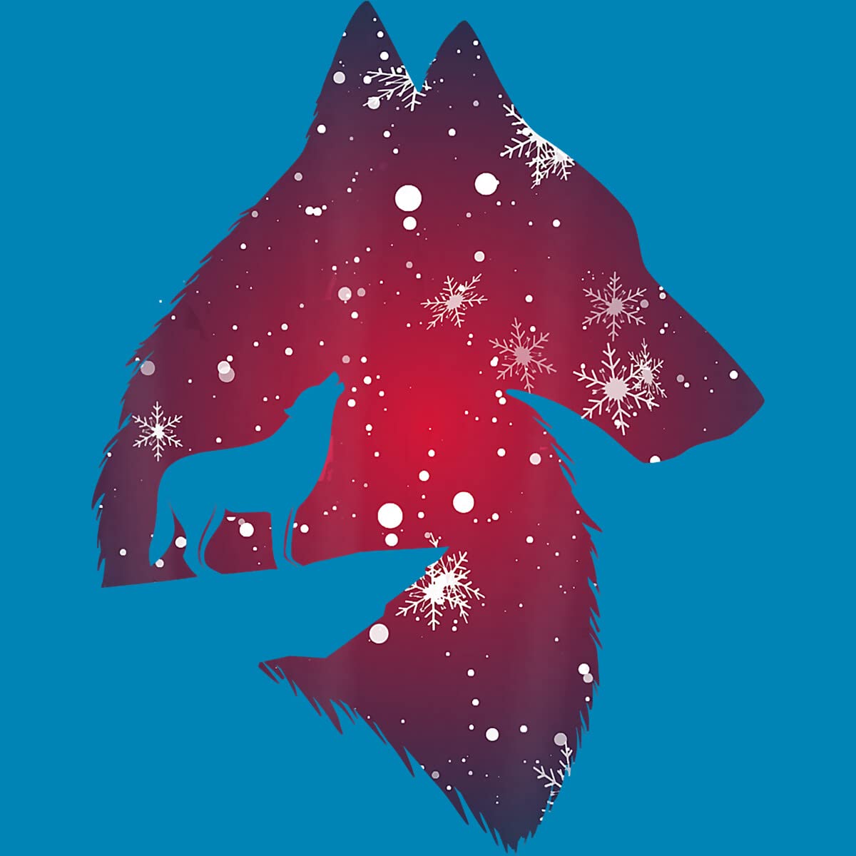Funny Christmas Wolf with Snowfall Graphic T-Shirt for Men, Women, Kids & Babies | Holiday Family Matching Outfits | Perfect for Christmas Parties & Gifts