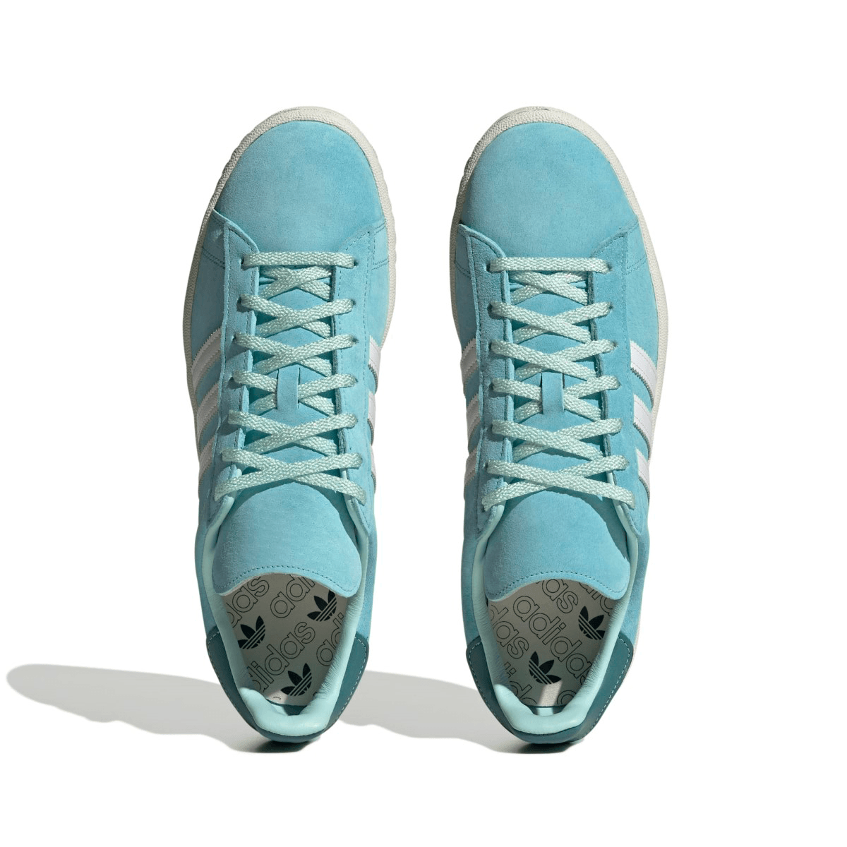 Vintage Adidas Campus 80s Sneakers in Light Aqua - Retro Style Men's & Women's Casual Shoes for Streetwear, Skateboarding & Everyday Fashion