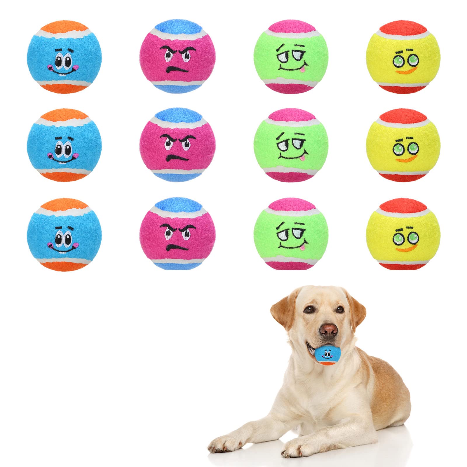 KOOLTAEL Squeaky Tennis Balls for Dogs - 12 Pack 2.5