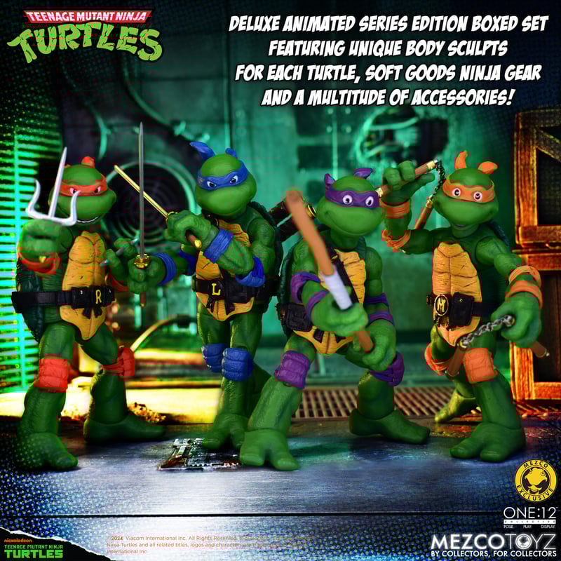 Teenage Mutant Ninja Turtles Deluxe Animated Series Action Figure - Mezco One:12 Collective - Collectible TMNT Toy for Fans & Display - Perfect for Gifts, Collections & Home Decor