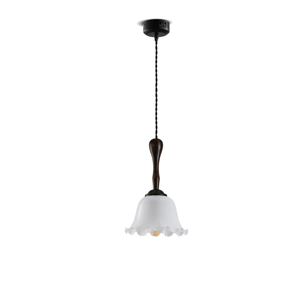 Vintage Industrial Pendant Lamp with Wooden Handle - American Glass Hanging Chandelier for Loft, Bar, Dining Table & Ceiling Decoration | Perfect for Farmhouse, Restaurant & Modern Home Lighting