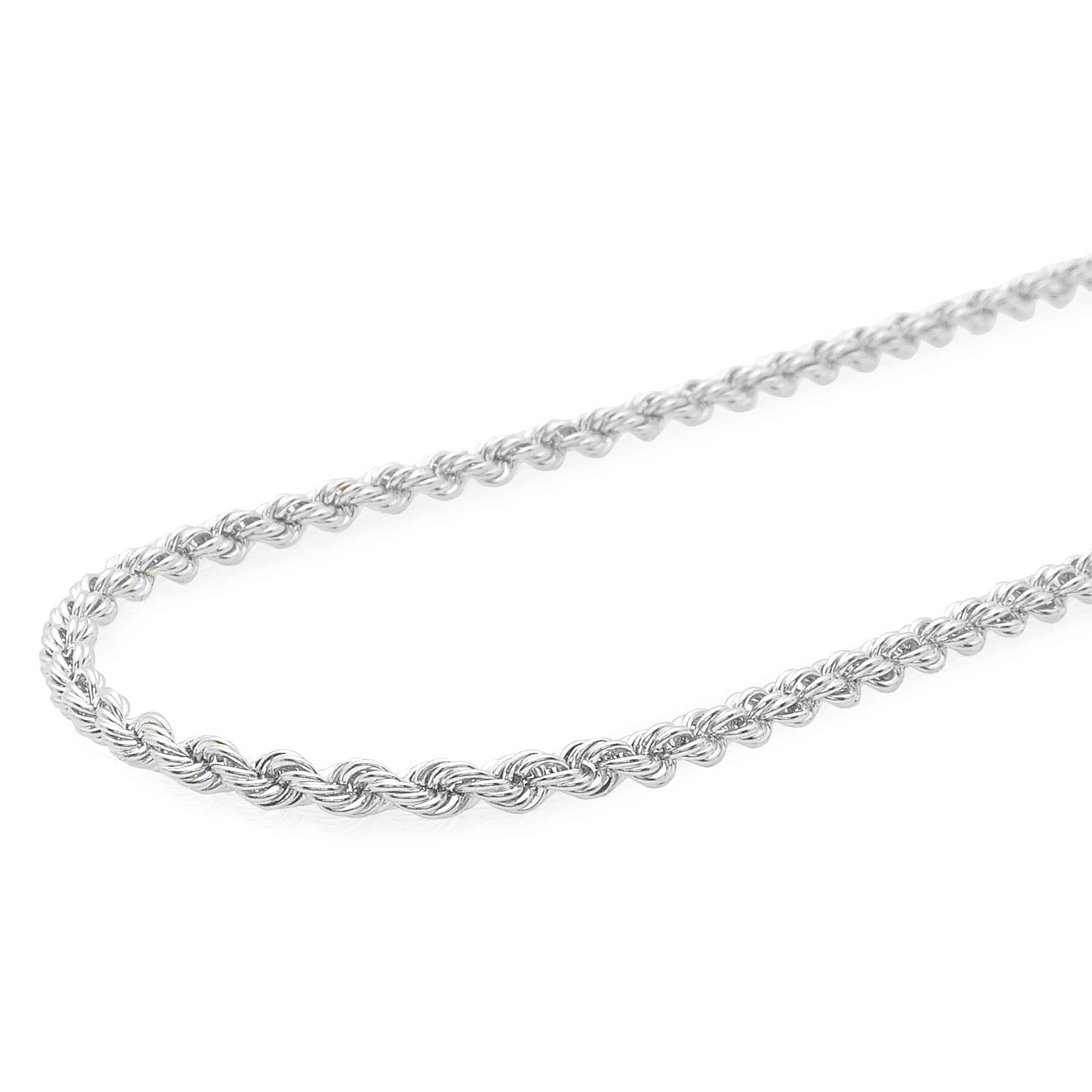 Verona Jewelers 925 Sterling Silver 4MM Italian Diamond-Cut Rope Chain Necklace for Men & Women | Braided Twist Silver Chain Jewelry (16-36 Inches) | Perfect for Gifts, Weddings, Anniversaries & Everyday Wear