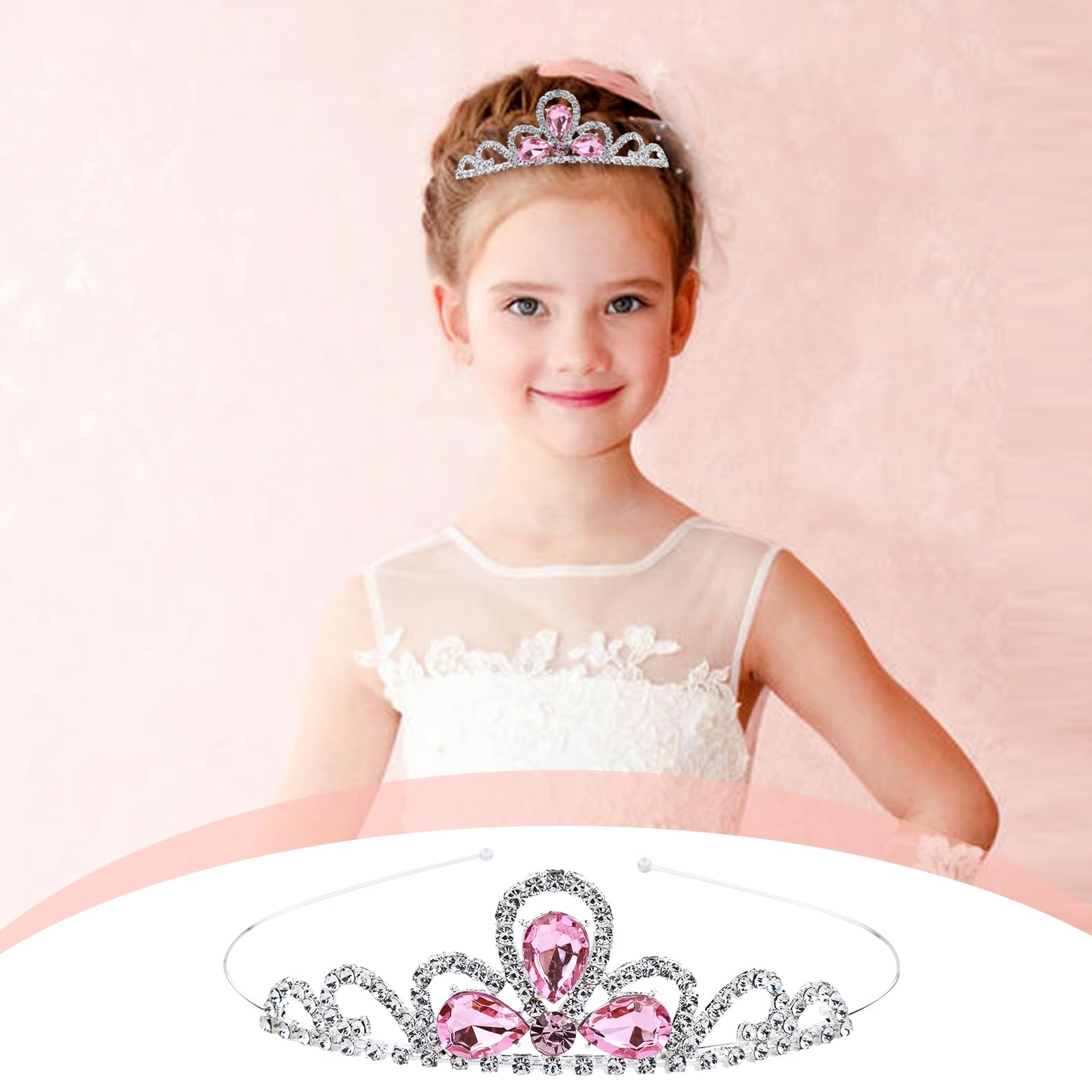 8-Piece Princess Tiara Crown Set - Silver Metal Rhinestone Headbands for Weddings, Birthdays, Prom | Hair Accessories for Kids, Teens, Women | Perfect for Parties, Pageants & Special Occasions
