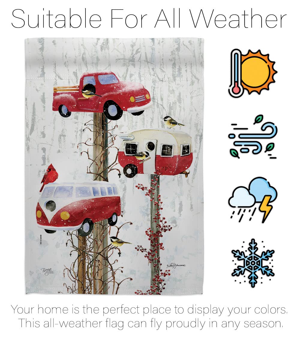 Retro Birdhouse Garden Flag Set 13