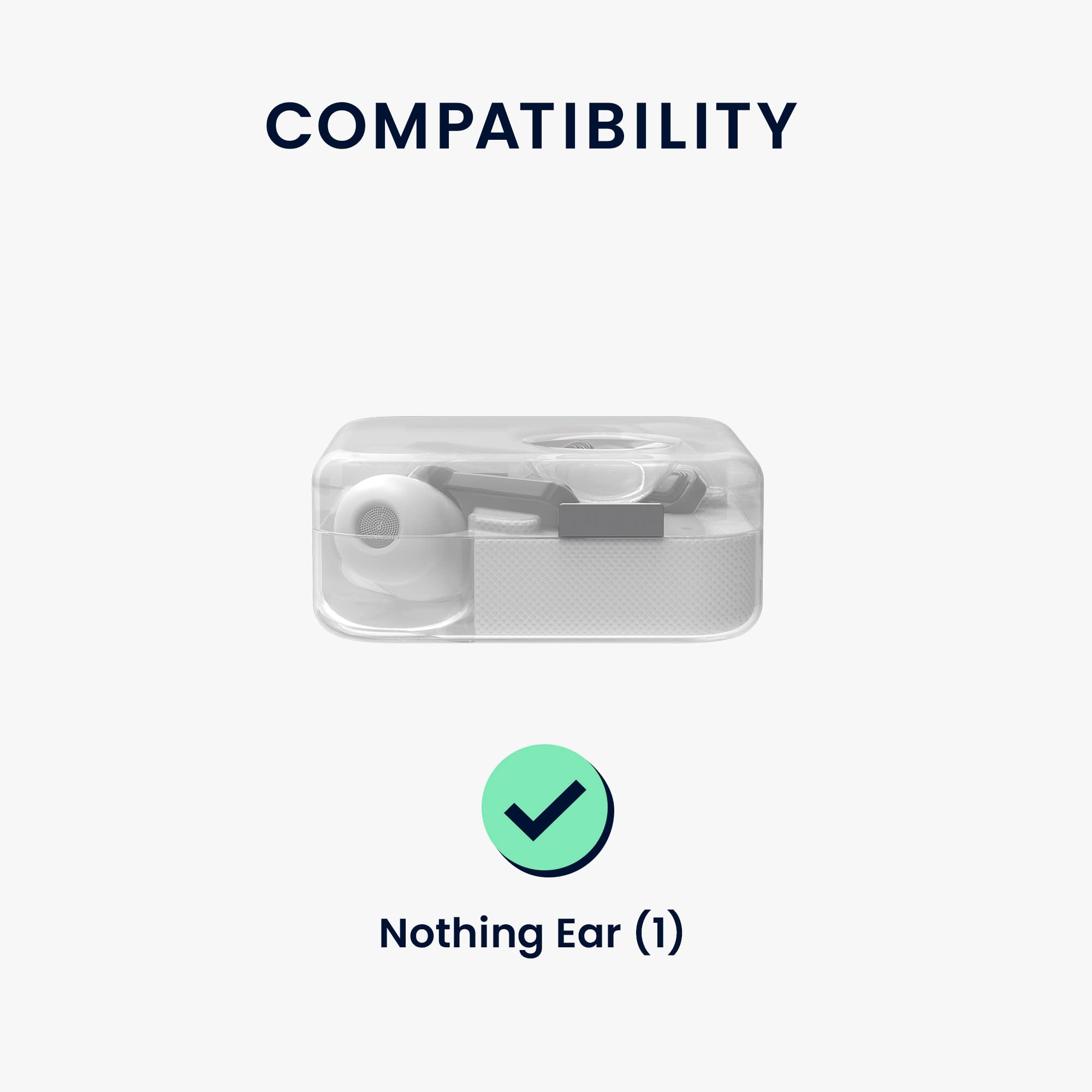 kwmobile Silicone Case Compatible with Nothing Ear (1) - Protective Cover Holder for Earbuds - Black - Perfect for Travel, Gym & Daily Use
