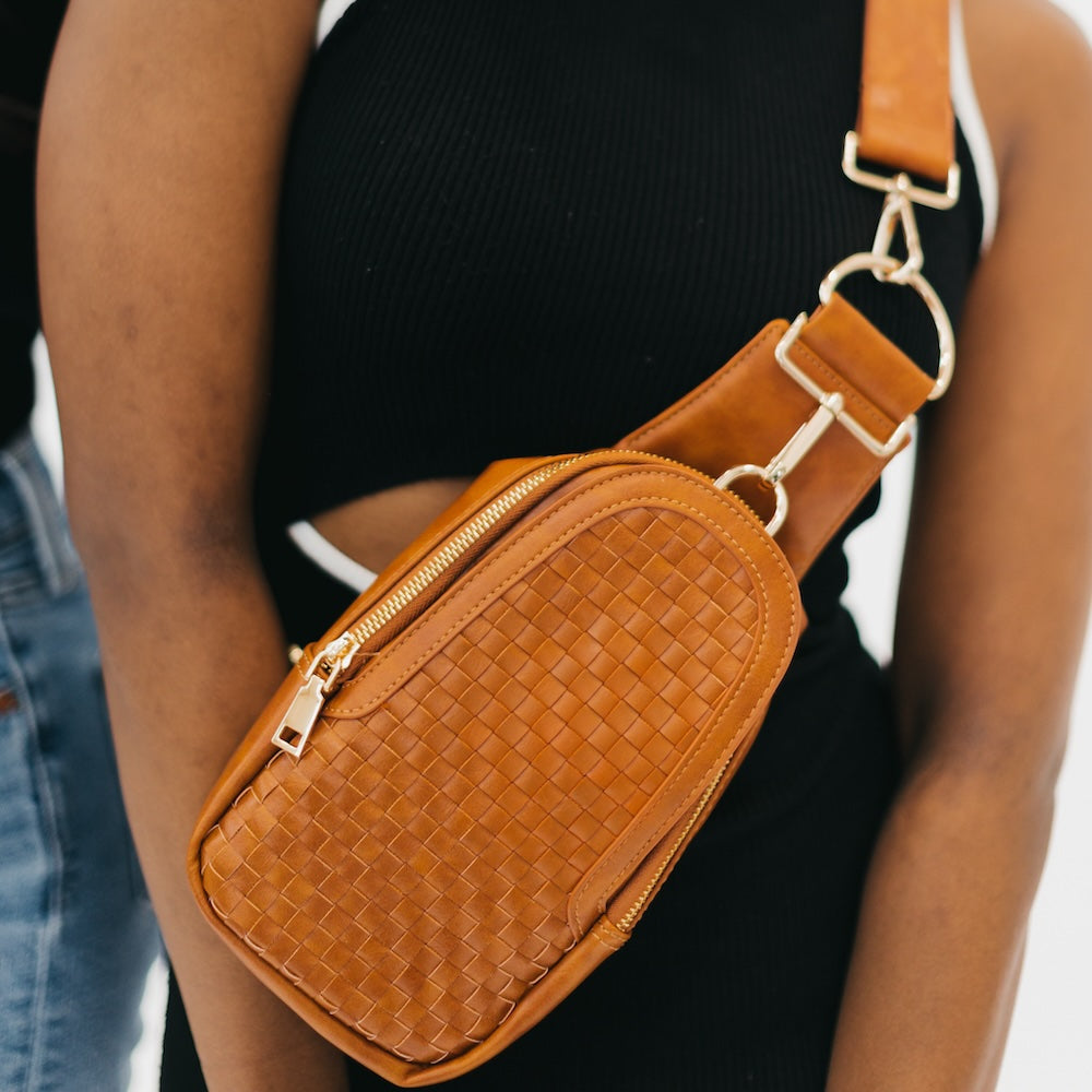 Waverly Woven Sling Bag for Women - Lightweight Crossbody Purse with Adjustable Strap - Perfect for Travel, Shopping & Everyday Use