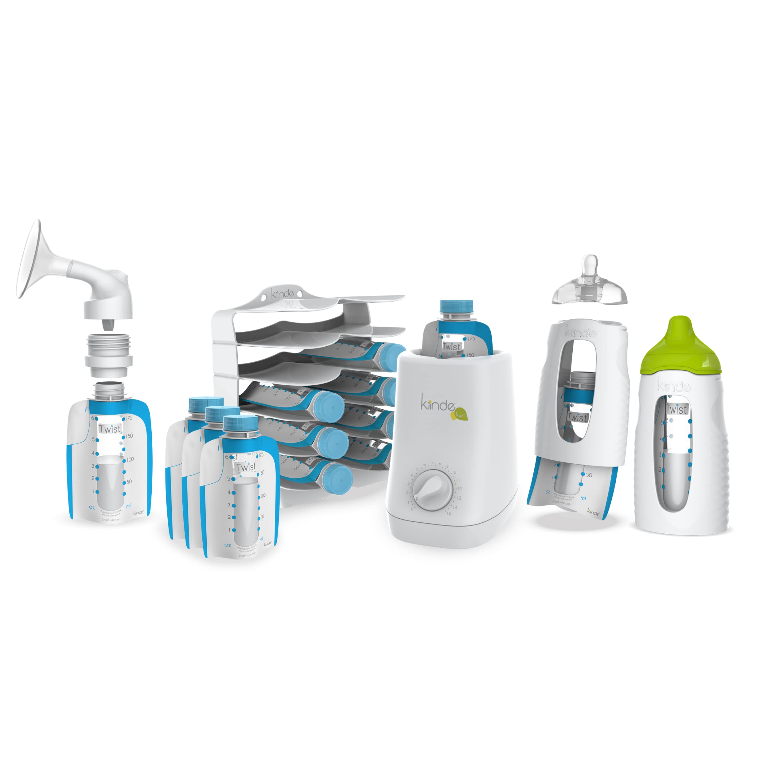 Kiinde Twist Universal Direct-Pump Feeding System and Bottle Warmer Gift Set - Perfect for Breastfeeding Moms, On-the-Go Feeding & Baby Shower Gifts
