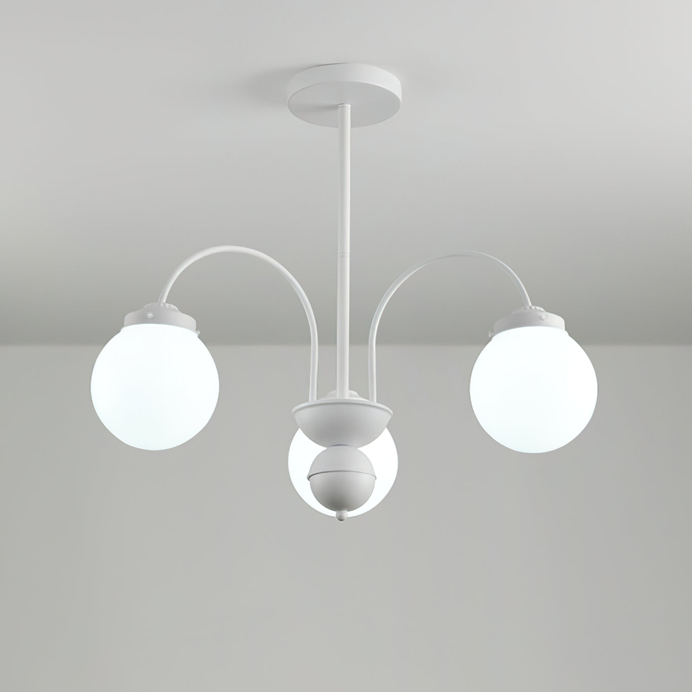 Elegant Cream Glass Ball Chandelier - Modern Crystal Ceiling Light Fixture for Dining Room, Bedroom & Living Room Decor