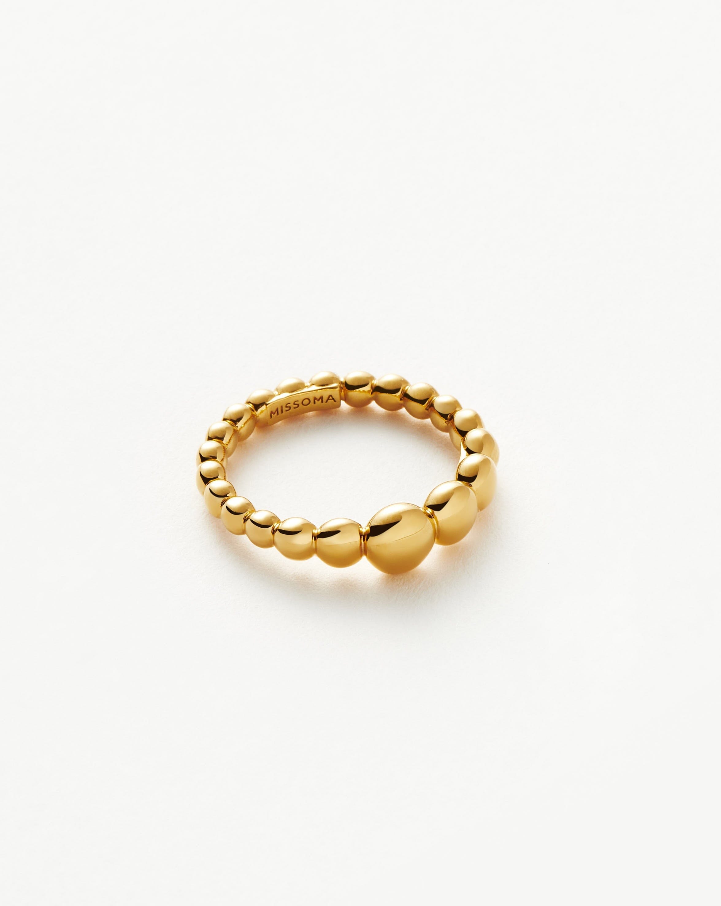 18k Gold Vermeil Beaded Stacking Rings for Women - Elegant Layered Jewelry for Everyday Wear & Special Occasions