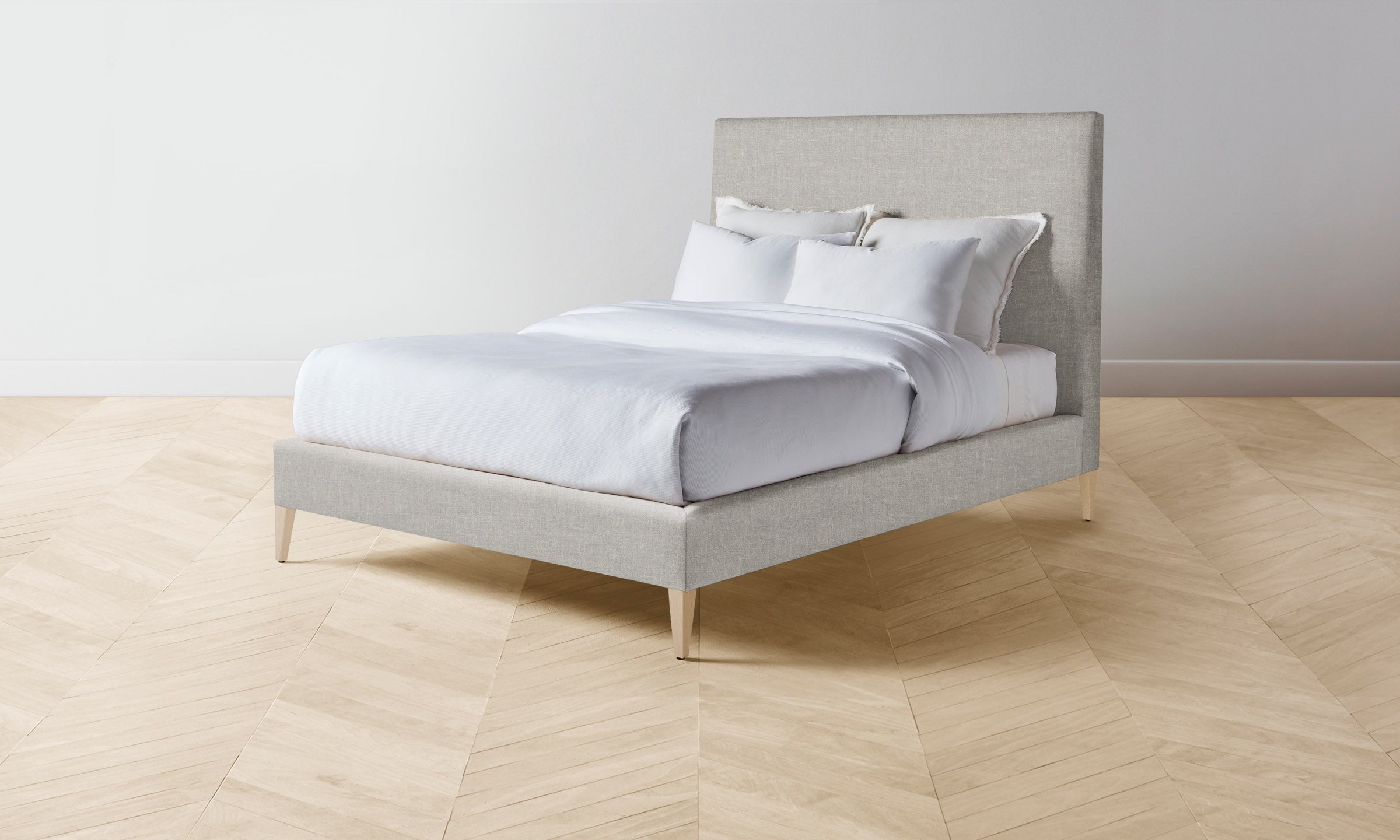The Essex Bed - Premium Heritage Belgian Linen Summit Bed Frame | Luxury Bedroom Furniture for Master Suite & Guest Room