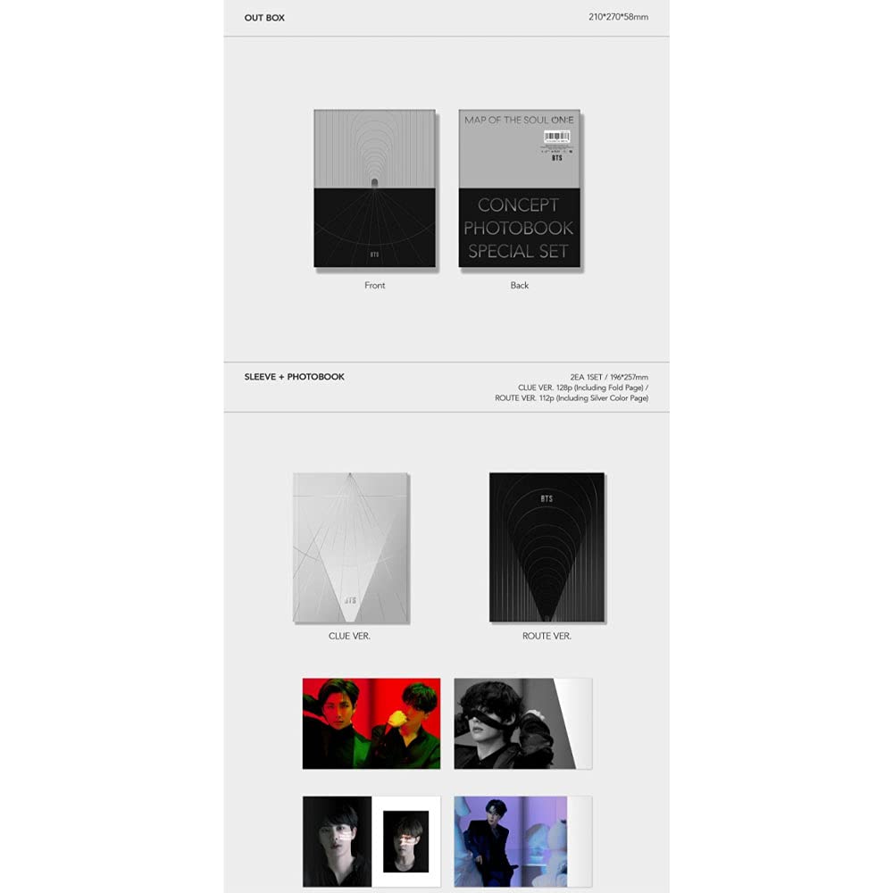 BTS Map of the Soul ONE Concept Photobook Special Set - Limited Edition Kpop Album with Photo Cards & Poster - Perfect for ARMY Collectors, Room Decor, and Gift Giving