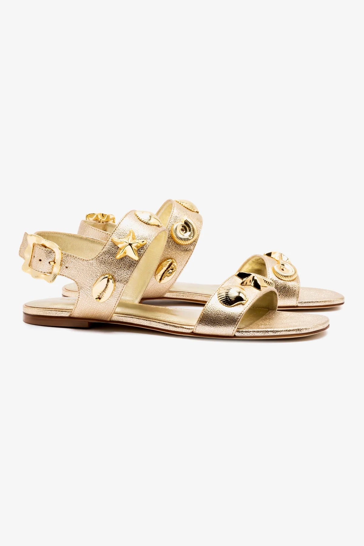 Madison Flat Shoes in Gold Metallic Leather - Women's Comfortable Ballet Flats for Work, Office & Casual Wear