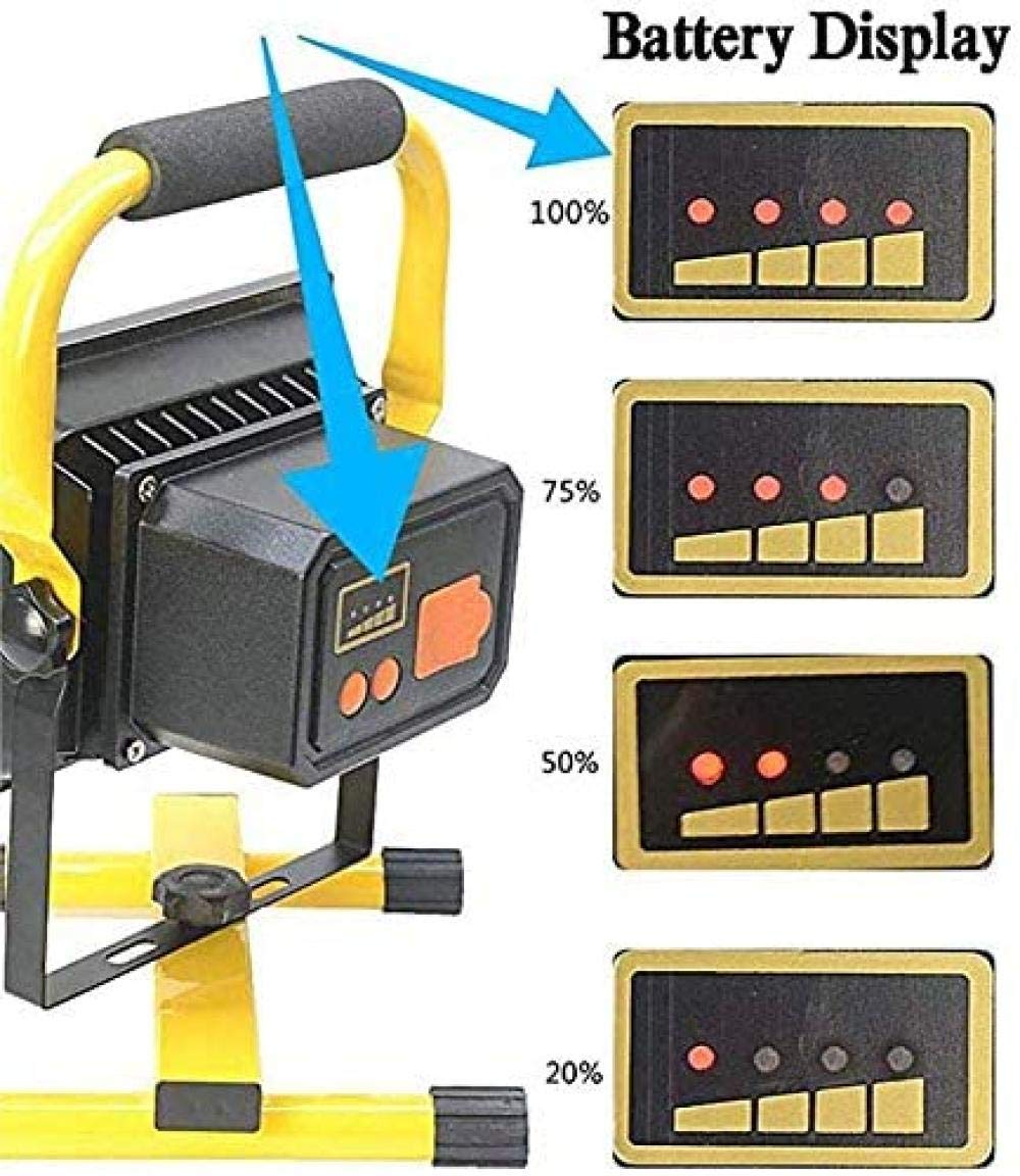 300W 6000 Lumens LED Camping Work Light with Tripod Stand - 4 Mode Brightness, Built-in 26800mAh Battery, Metal Telescopic Tripod - Perfect for Outdoor Camping, Workshop Lighting, Construction Sites and Emergency Floodlighting
