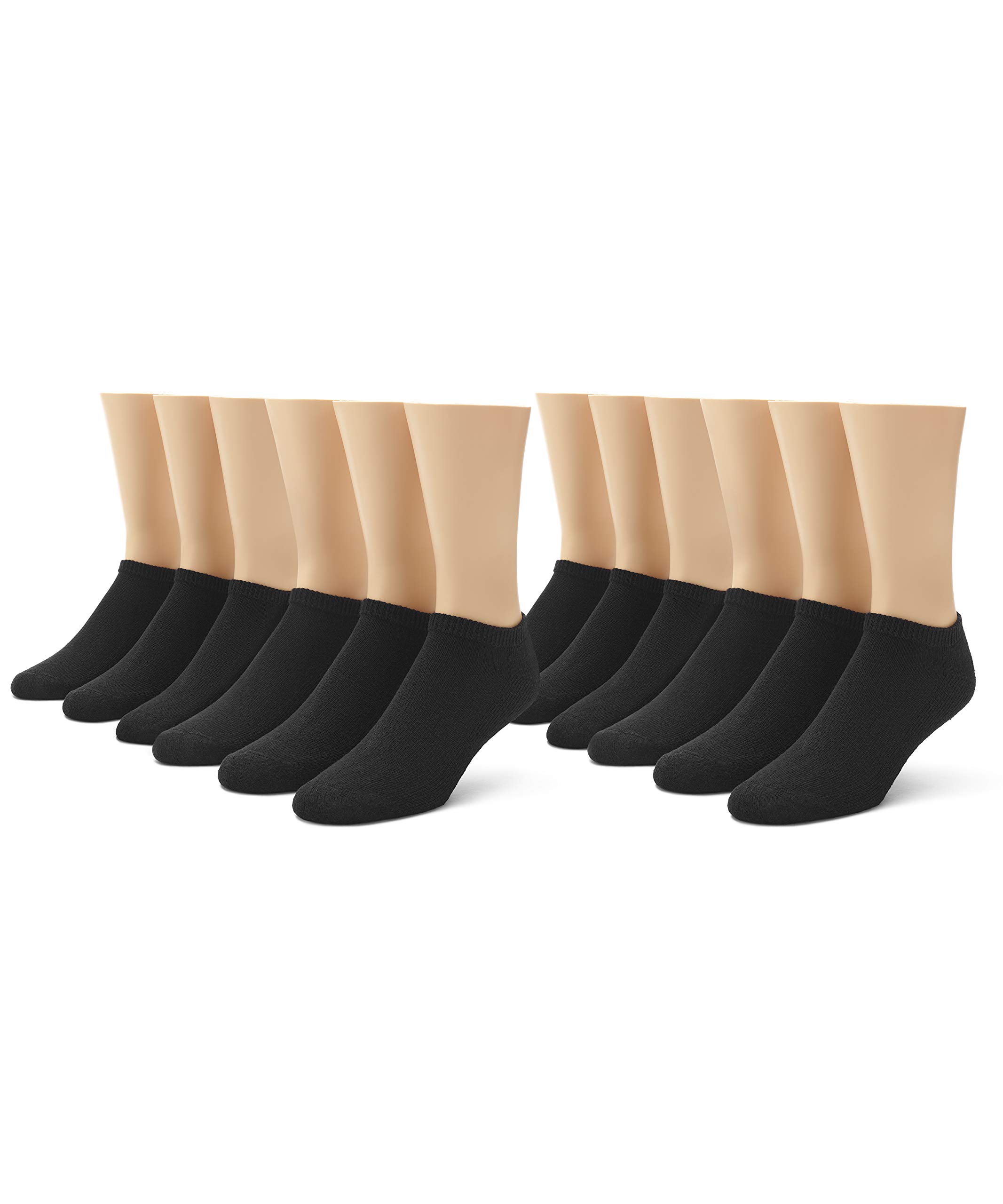 Breathable Cushioned No Show Socks for Men - 12 Pair Pack - Comfortable Invisible Liner Socks for Running, Gym, Work & Casual Wear
