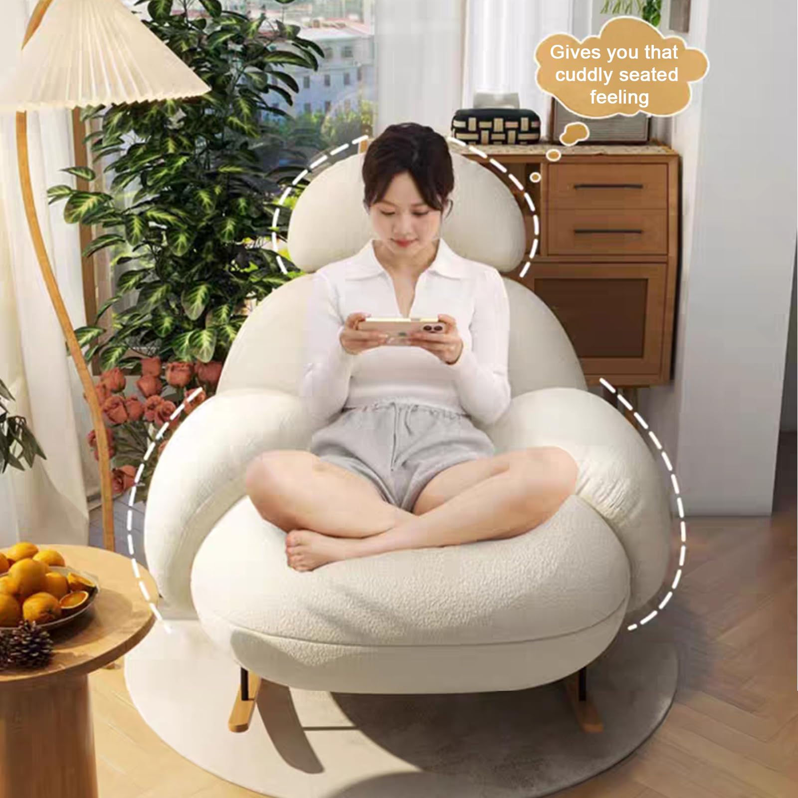 Comfy Upholstered Glider Rocker Chair with High Backrest - Perfect for Nursery, Living Room & Bedroom | Relaxing Nursery Glider for Breastfeeding, Reading & Lounging