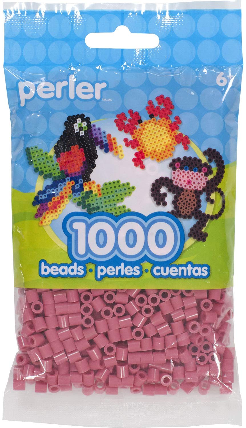 Perler Beads 1,000 Count - Rose Color for DIY Arts & Crafts Projects, Jewelry Making, and Kids Creative Activities
