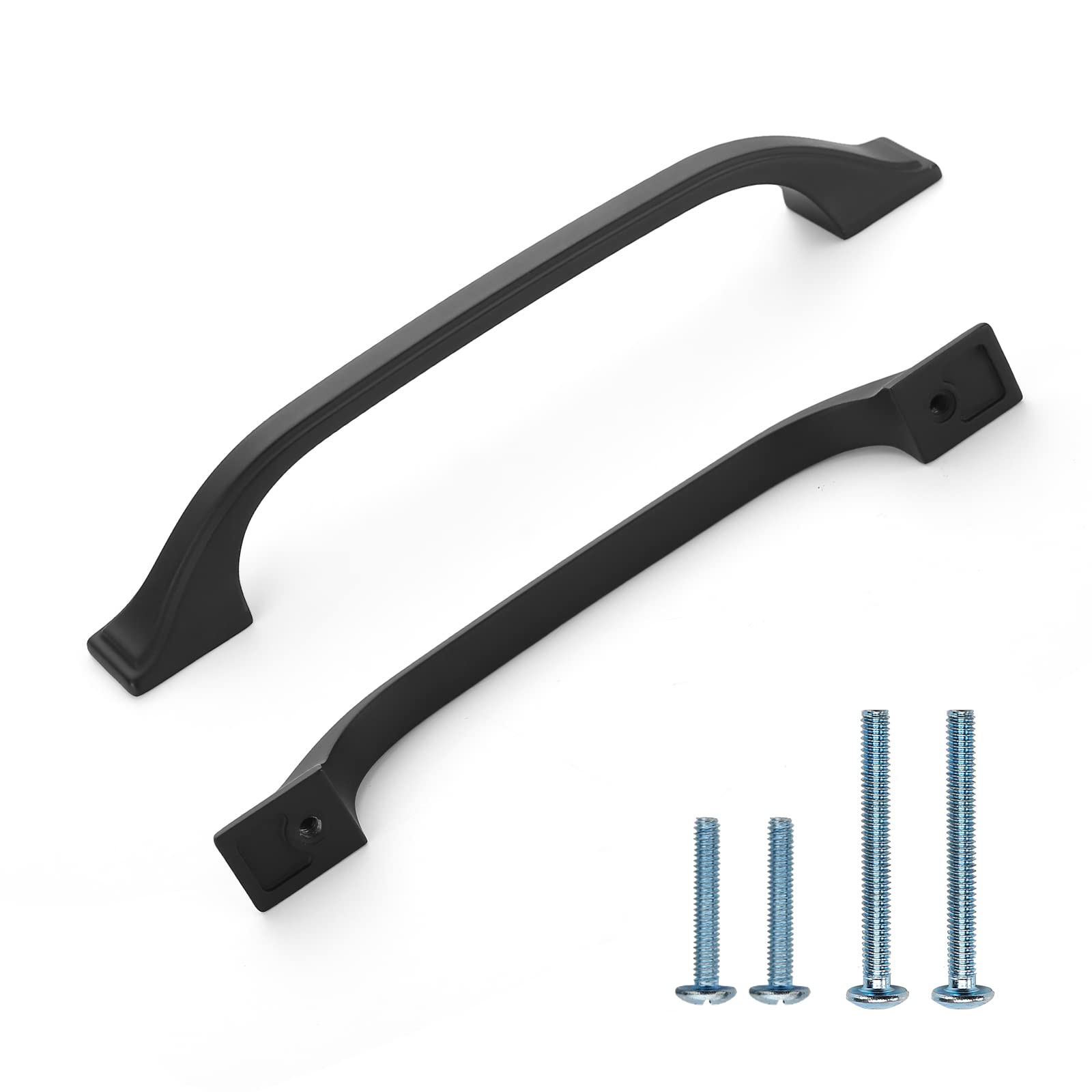 10 Pack 5 Inch (128mm) Matte Black Cabinet Handles - Modern Kitchen Cabinet Pulls & Drawer Handles for Dresser, Cupboard, Wardrobe - Durable Hardware for Home, Office & Commercial Spaces