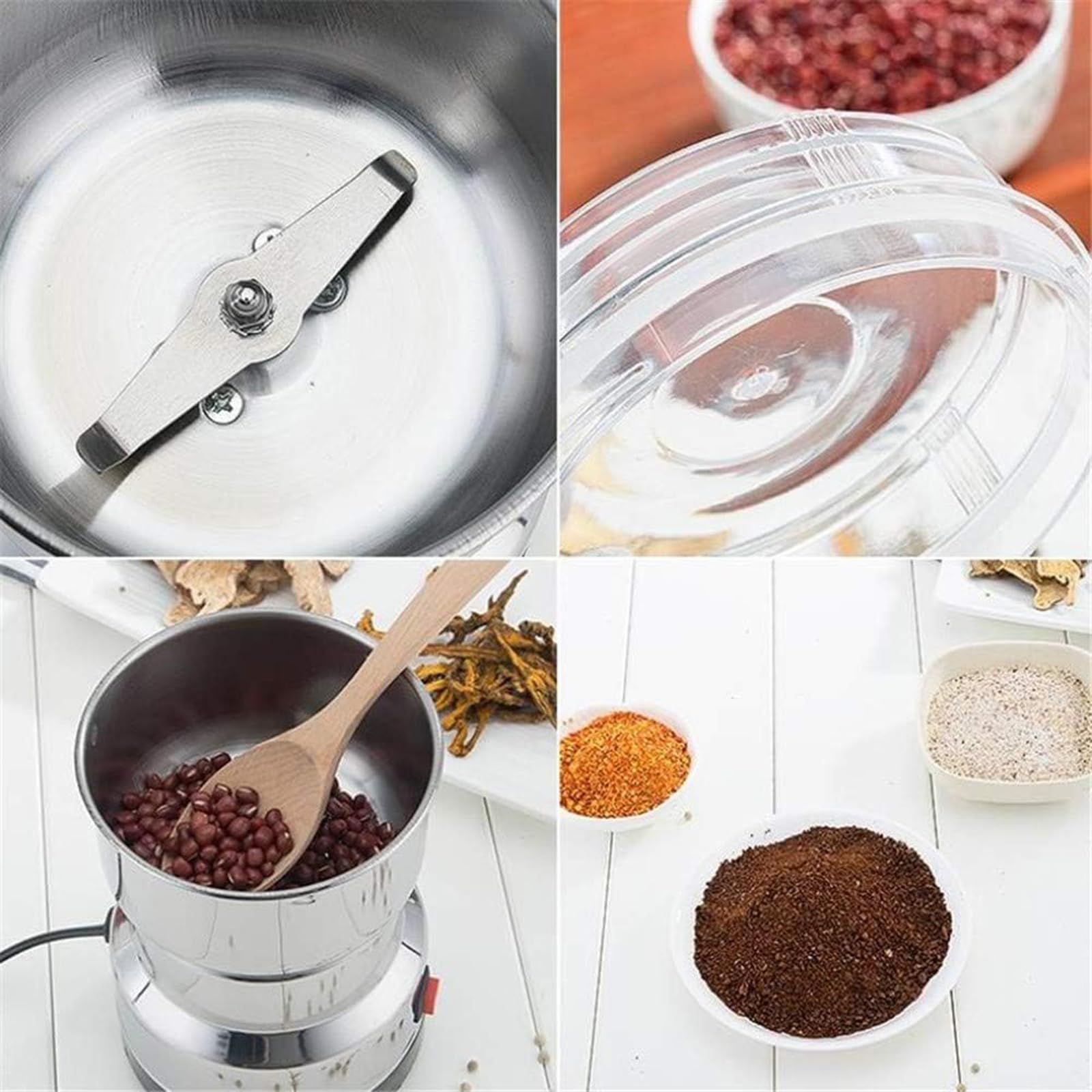 Premium Electric Coffee Grinder - Multifunctional Kitchen Mill for Grains, Nuts, Beans & Spices | Portable Small Dry Grinder for Home & Travel | Perfect for Espresso, French Press & Cold Brew