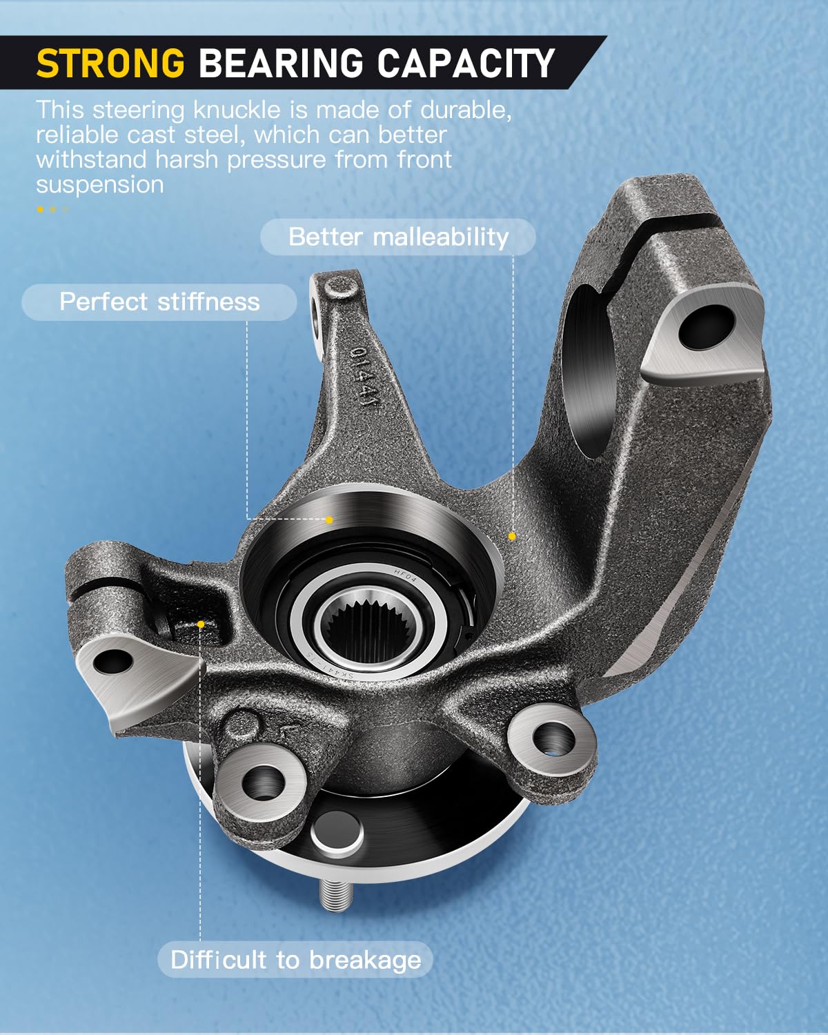 OCPTY Front Wheel Hub Bearing & Steering Knuckle Assembly Pair - Compatible with 2006-2011 Ford Focus 2.0L (Driver & Passenger Side) - 2 Pack (698-407, 698-406, LK003, LK004) - Perfect for Smooth Ride & Wheel Alignment Repair