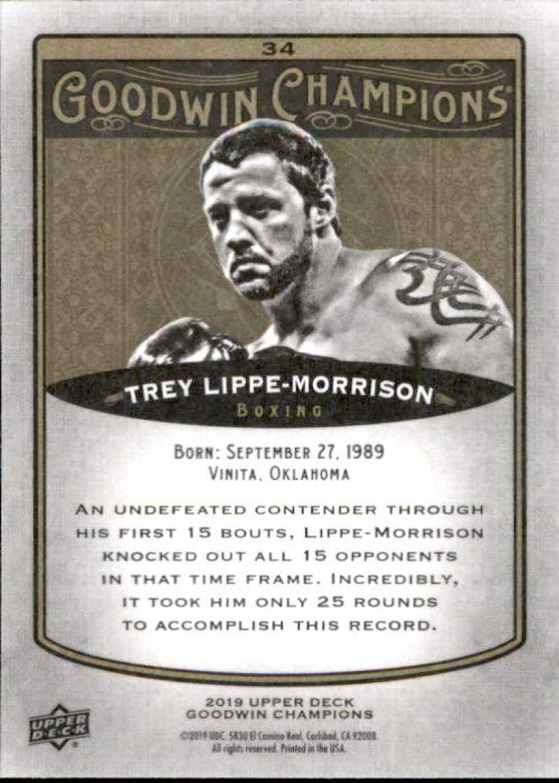 2019 Upper Deck Goodwin Champions #34 Trey Lippe-Morrison Boxing Card - Rare Collectible Sports Trading Card for Boxing Fans & Memorabilia Collectors - Perfect for Display, Trading, and Sports Card Collections