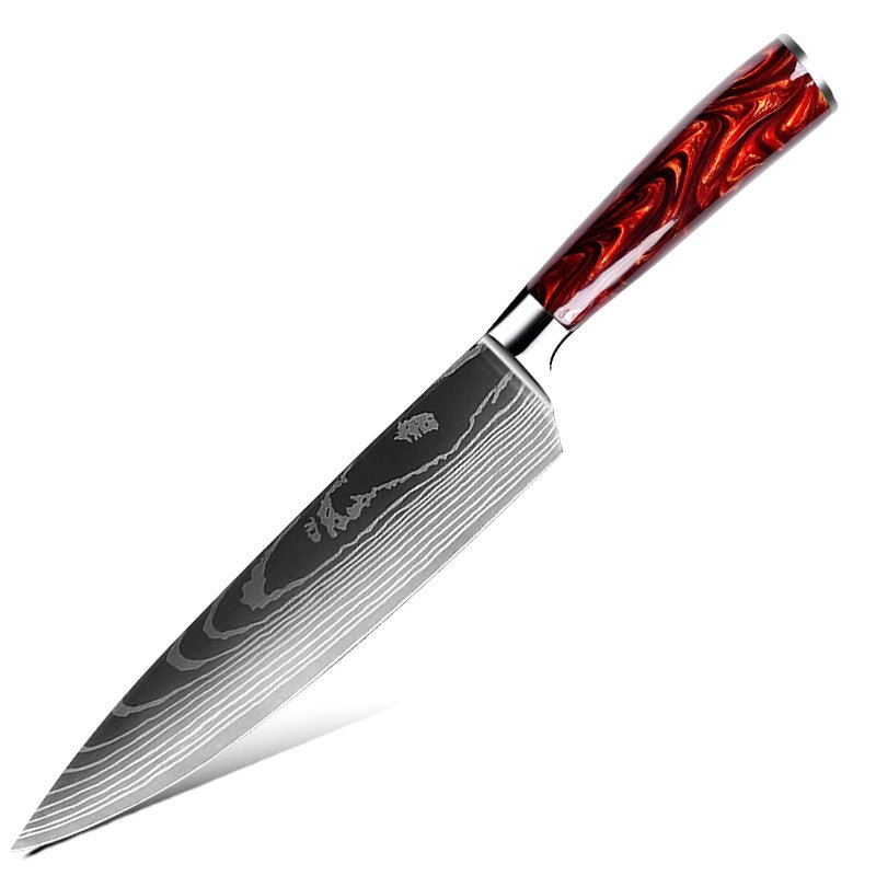 Premium 10-Piece Handmade Damascus Steel Chef Knife Set with Sheaths - High Carbon HC Steel Kitchen Knives for Professional Chefs & Home Cooking - Perfect for Slicing, Dicing, and Food Preparation