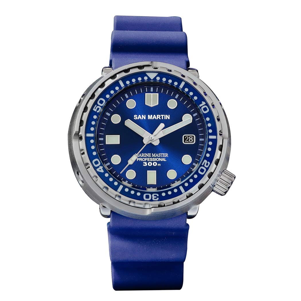 **San Martin Luxury Men's Automatic Dive Watch - 300m Waterproof Military Sport Wristwatch with Super Luminous & Uni-Directional Bezel - Perfect for Scuba Diving, Swimming & Outdoor Adventures**
