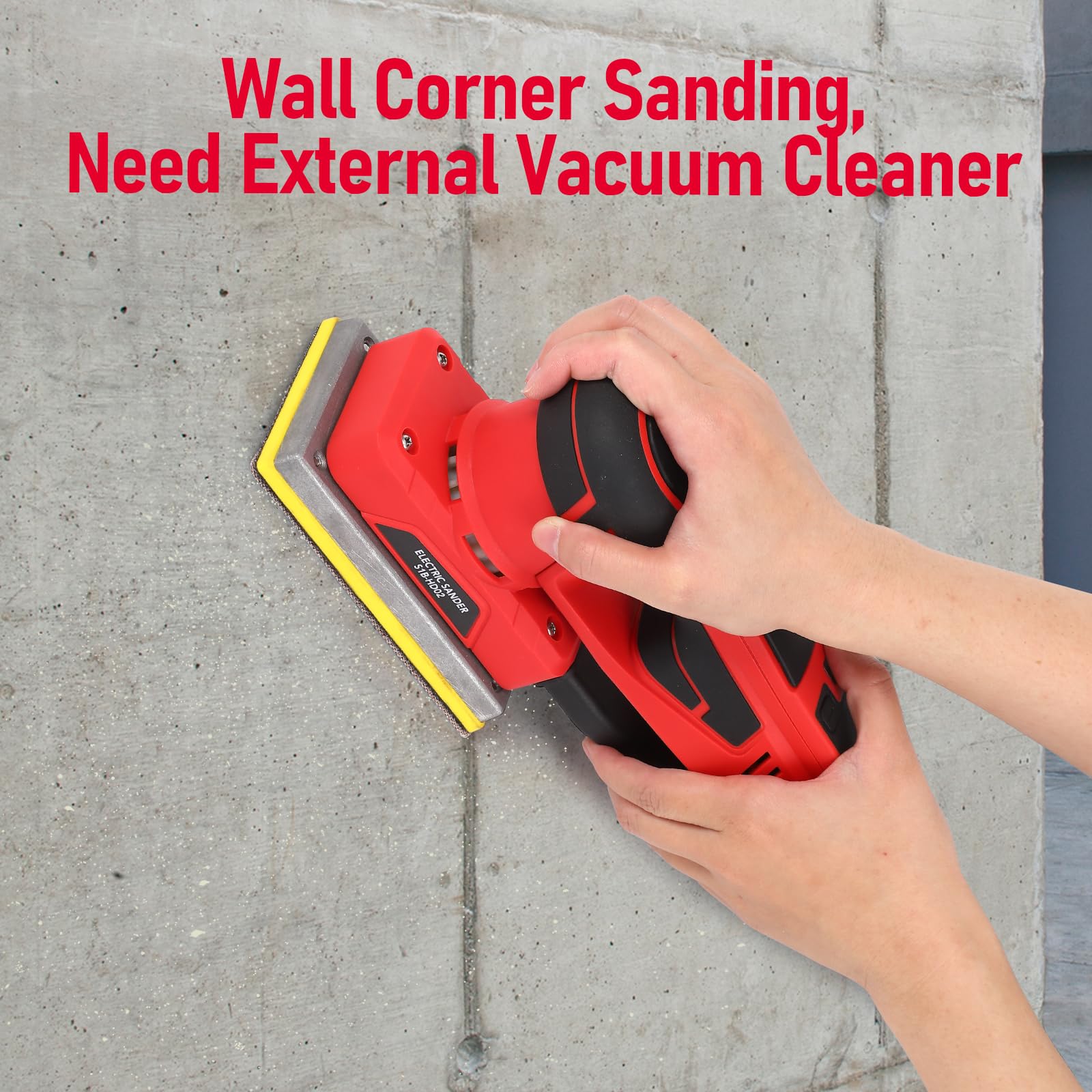 350W Brushless Motor Sheet Sander with 12 Sanding Papers - Powerful & Low Vibration Finishing Sander (10000 RPM) - Ideal for Woodworking, Polishing, Carpentry & DIY Projects - Perfect for Furniture Refinishing, Deck Sanding & Surface Preparation