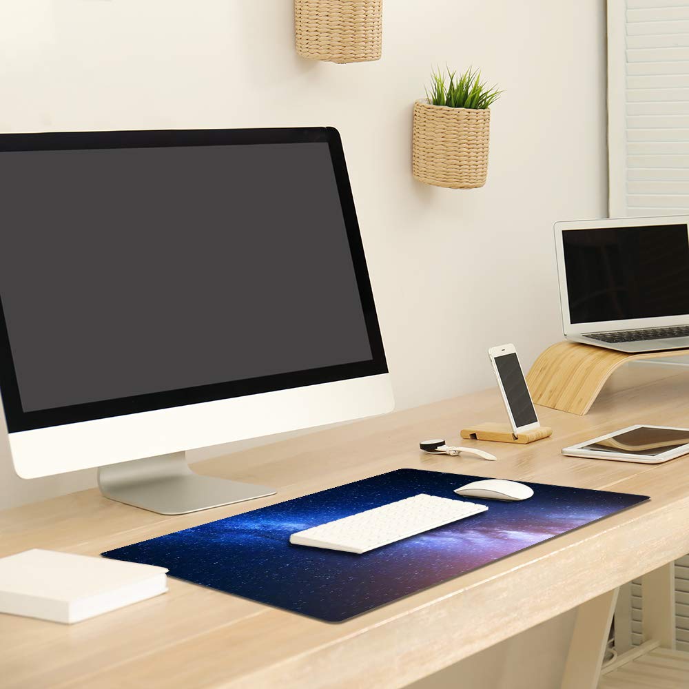 QIYI Galaxy PU Leather Desk Pad - Waterproof Computer Desk Mat & Non-Slip Keyboard Mouse Pad for Home & Office, Large Size 31.5