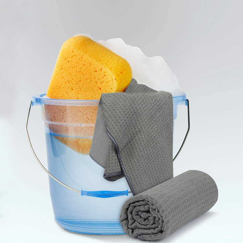 Premium Waffle Weave Microfiber Towel Set - 16x24 Inches, 380GSM, Ultra Absorbent & Quick Dry (Pack of 3) - Perfect for Gym, Spa, Beach & Bathroom Use
