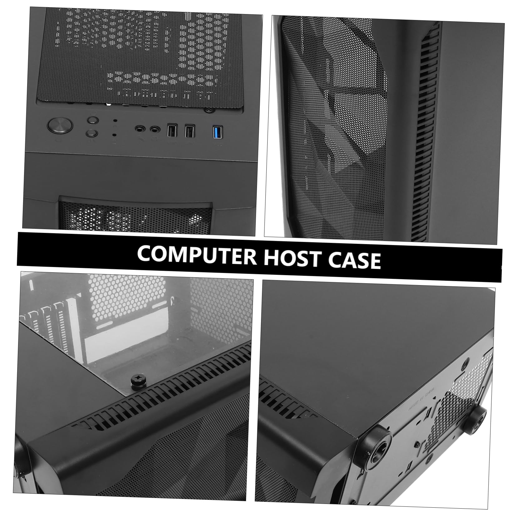 Mobestech ATX Mid Tower Gaming PC Case - Full Tempered Glass Side Panel, High Airflow Design, Supports E-ATX Motherboard (Black) - Perfect for Gaming Rigs & Custom Water Cooling Builds