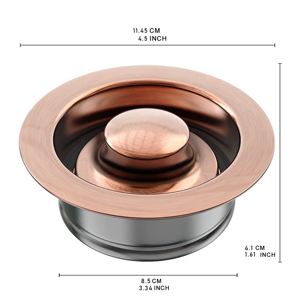 Universal 3-1/2 Inch Stainless Steel Sink Flange for Garbage Disposal & Sink Stopper - Fits Standard Kitchen Sink Drain Openings - Replacement Accessories (Antique Copper) - Perfect for Kitchen Upgrades & DIY Plumbing Repairs