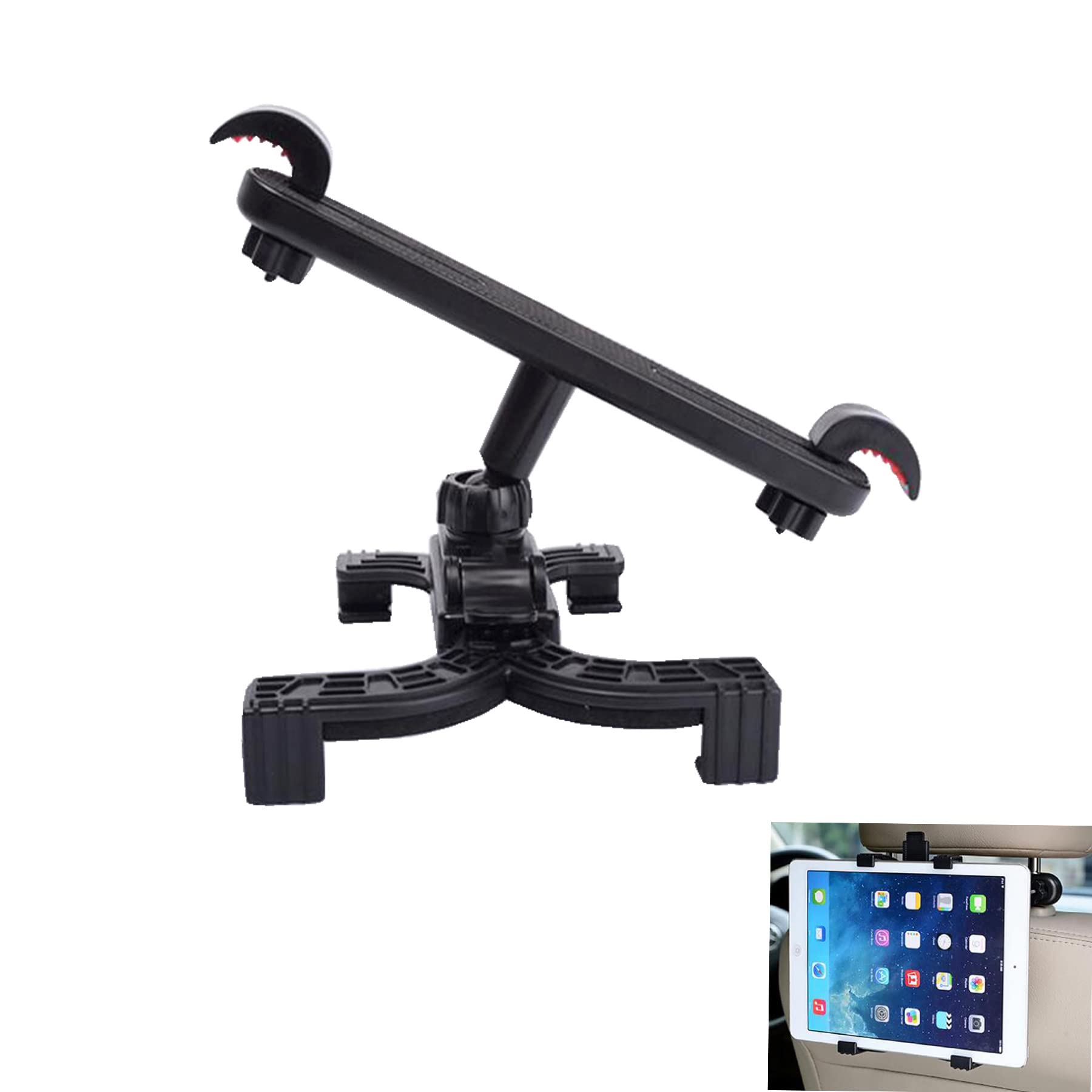 Universal Car Tablet Holder & Headrest Mount - Back Seat Adjustable Stand for 4.7-11 Inch Tablets (iPad, Kindle, Fire) - Perfect for Road Trips, Family Travel & Kids Entertainment