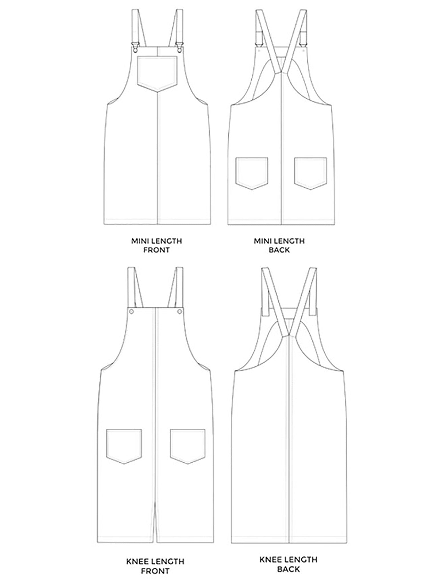 Tilly and the Buttons Cleo Pinafore Dress - Women's Adjustable Denim Jumper with Pockets | Perfect for Casual Wear, Work, and Outdoor Activities