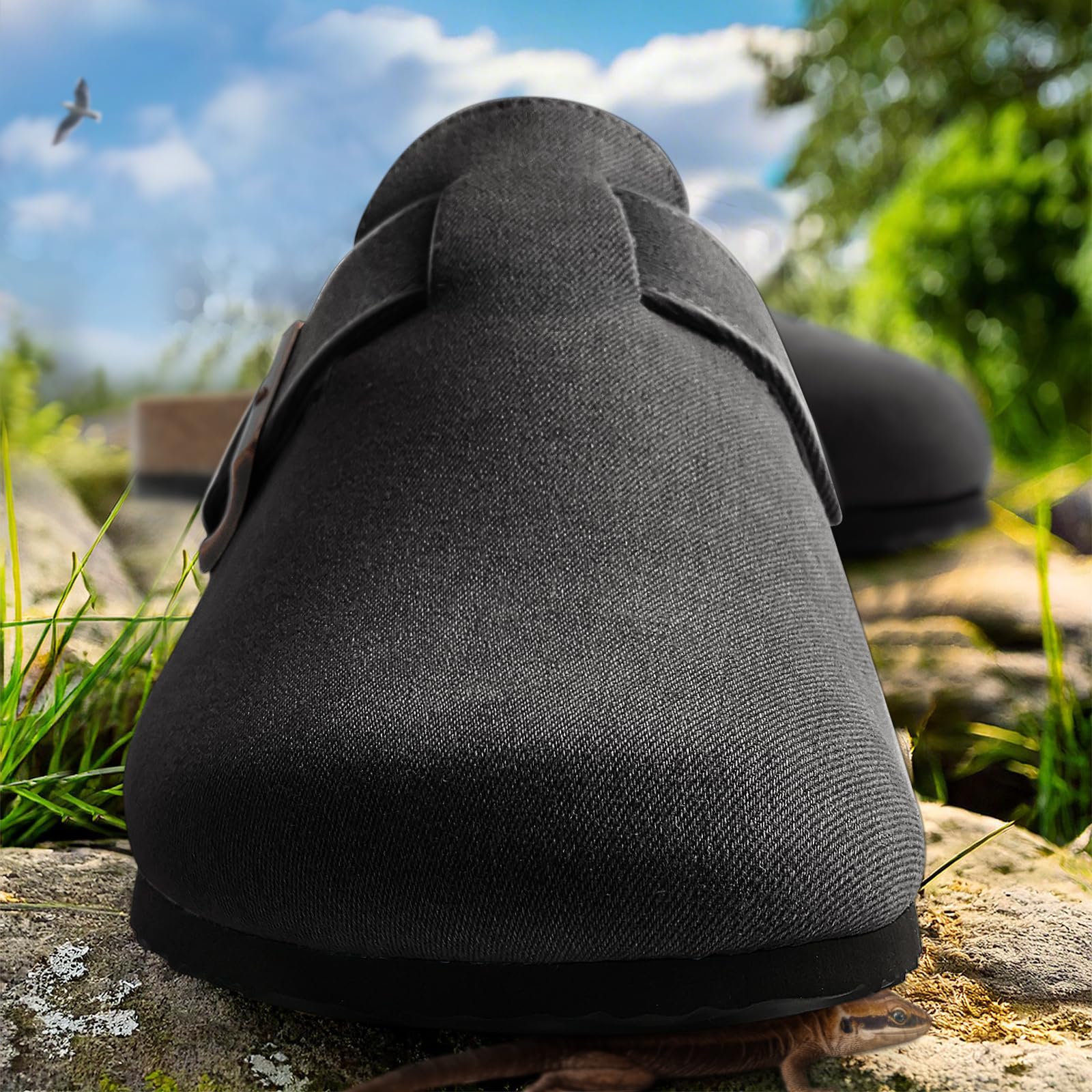 KEMISANT Men's Comfortable Suede Clogs - Unisex Mule Slippers & Sandals with Cushioned Cork Footbed - Perfect for Nurses, Healthcare Workers & Casual Wear