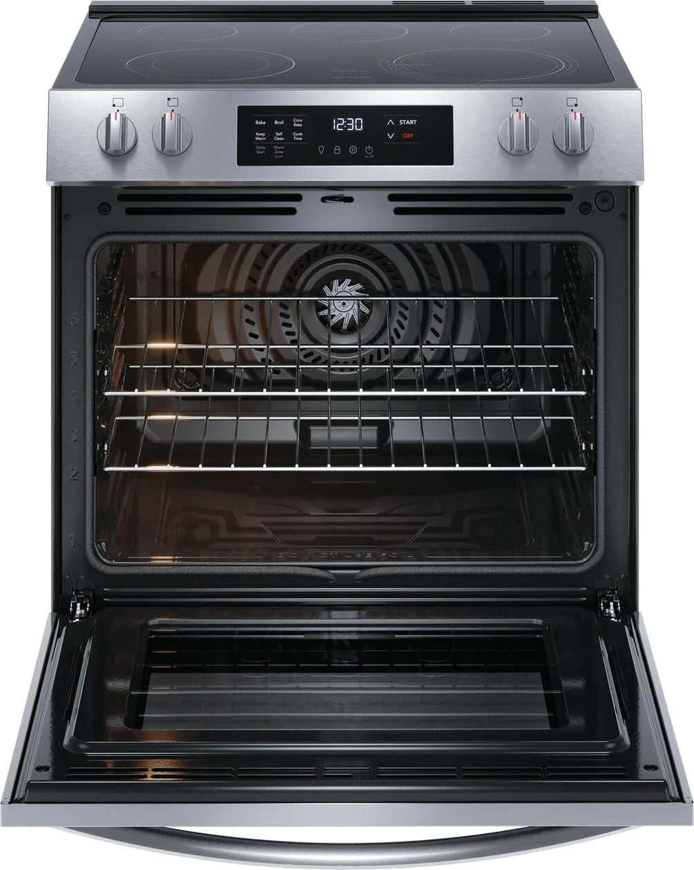 Frigidaire 30 Inch Front Control Electric Range with Convection Oven - FCFE308CAS - Perfect for Baking, Roasting & Family Cooking