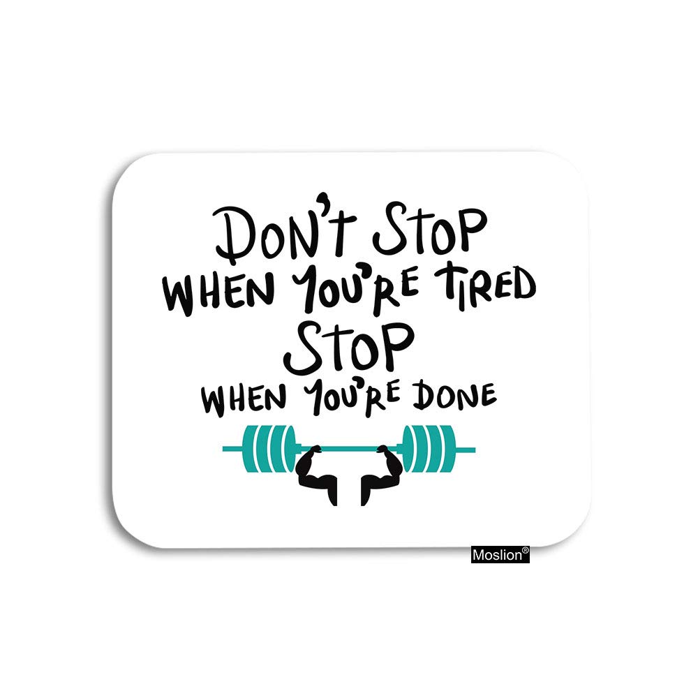 Motivational Quote Mouse Pad - 'Don't Stop When You're Tired, Stop When You're Done' - Large Non-Slip Rubber Gaming Mousepad (7.9x9.5 Inch) for Computer, Laptop, Office & Gym - Perfect for Work, Gaming & Fitness Motivation