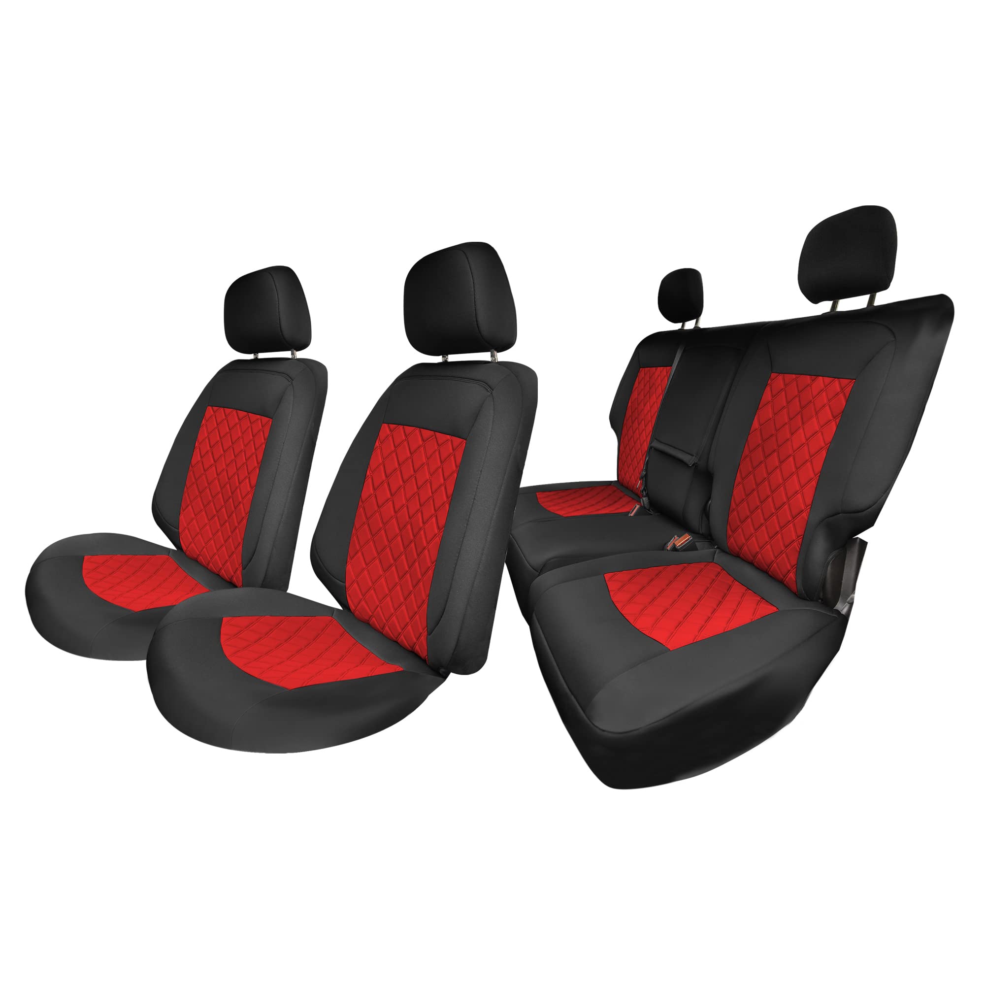 Custom Fit Neoprene Seat Covers for Chevy Equinox 2018-2021 - Waterproof Full Set Car Seat Covers in Red | Durable Automotive Interior Accessories for Road Trips & Daily Commute