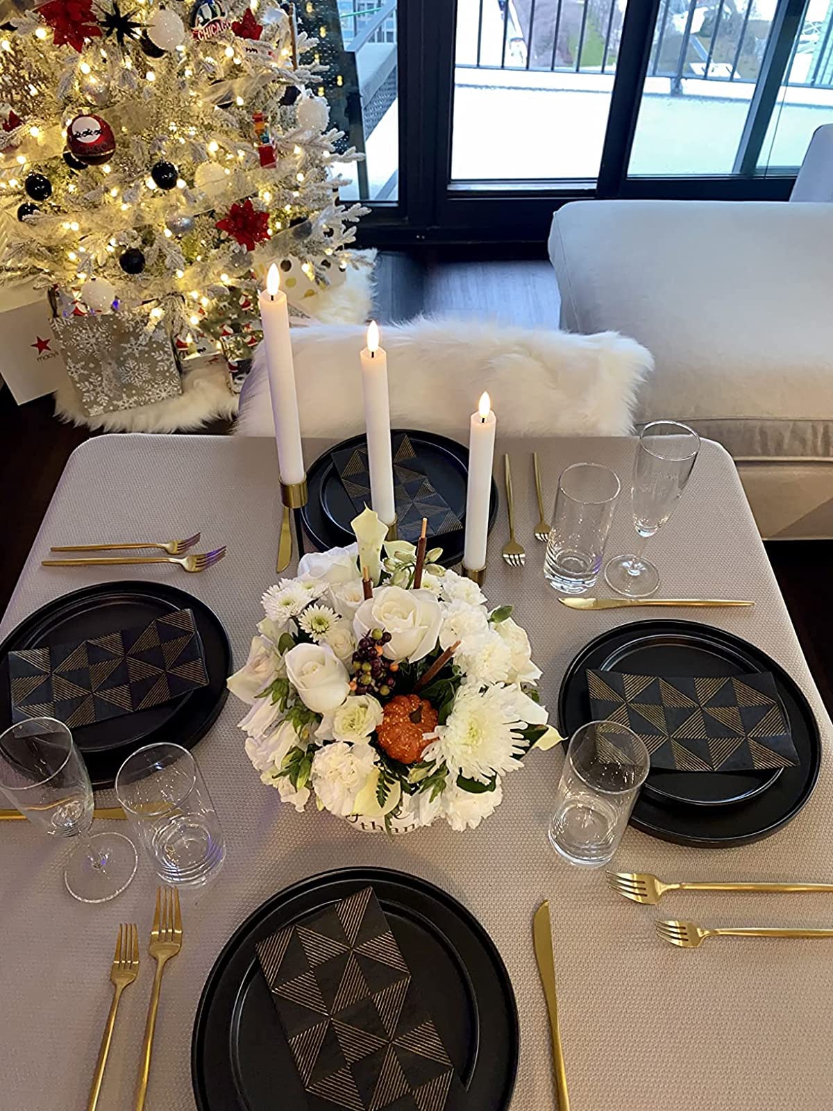 LOVECANDOU LED Flameless Taper Candles - Battery Operated Electric Candles with Remote & Timer, Realistic Flickering Wax Effect, Floating Candle Sticks for Windows, Home Decor, Wedding, Christmas, Halloween (White) - Perfect for Romantic Dinners, Holiday Decorations and Cozy Ambiance