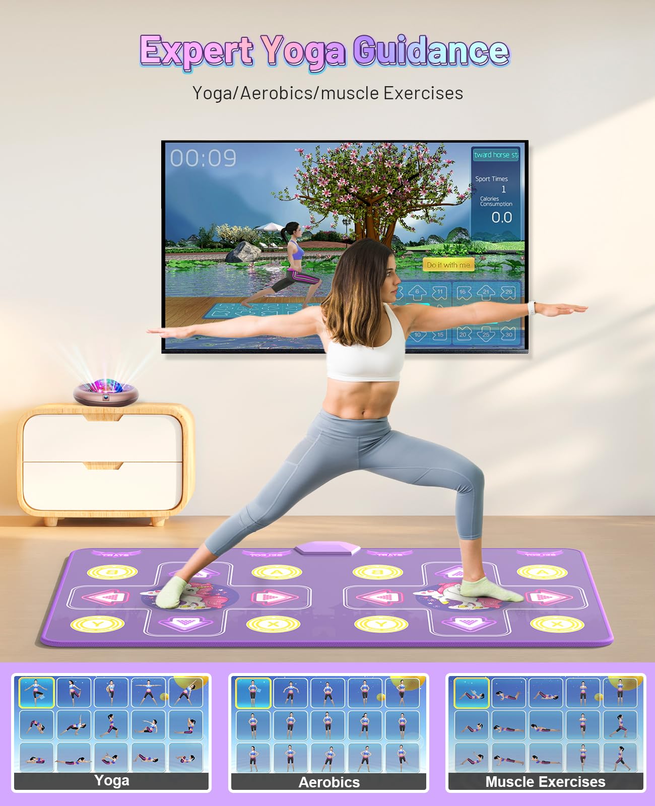 Wireless Dance Mat for Kids & Adults - Interactive Dance Pad with Camera for TV, Plug & Play Double Player Mode - Perfect for Family Game Night, Christmas & Birthday Gifts - Fun Fitness Activity for Home Entertainment